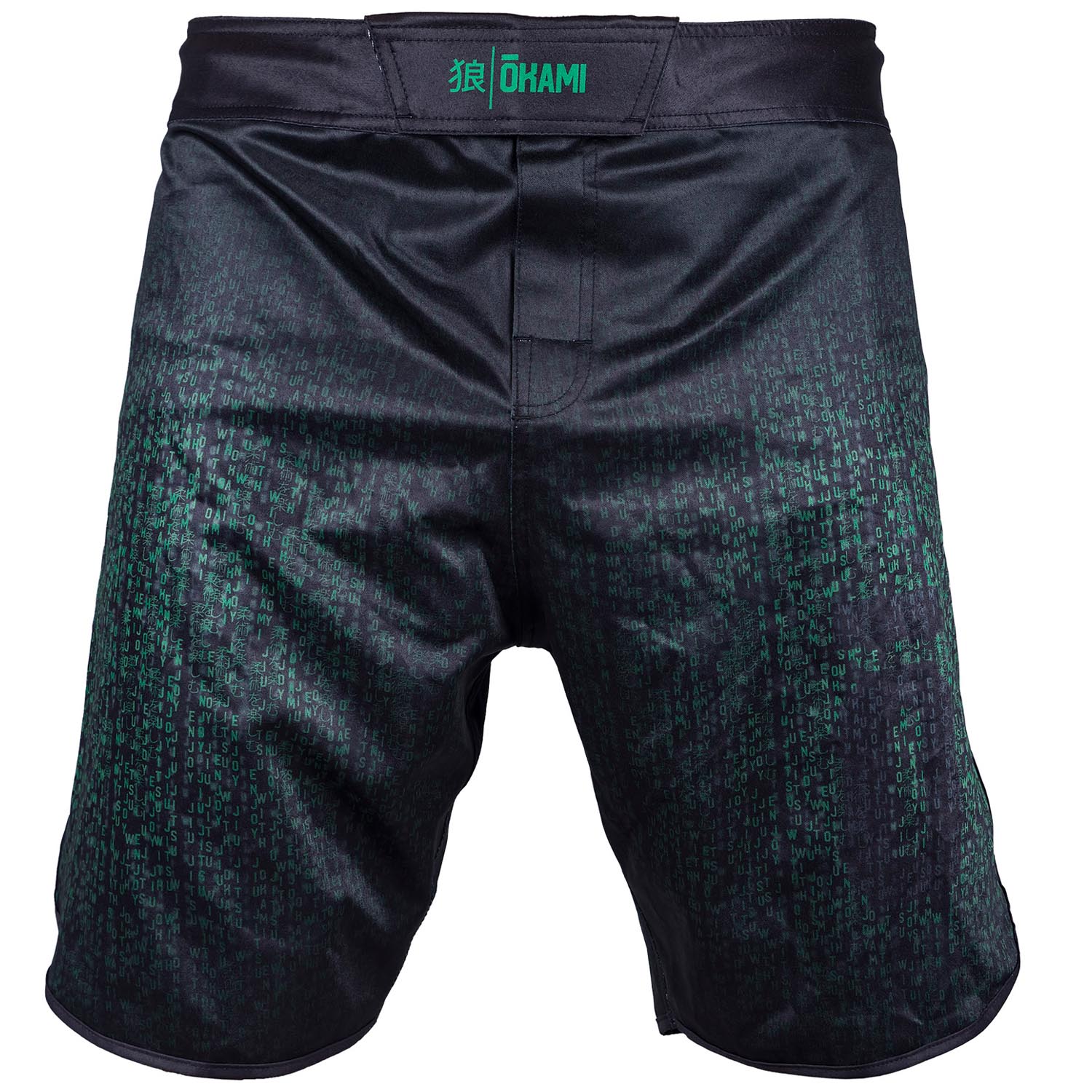 OKAMI MMA Fight Shorts, Code, schwarz-grün, S
