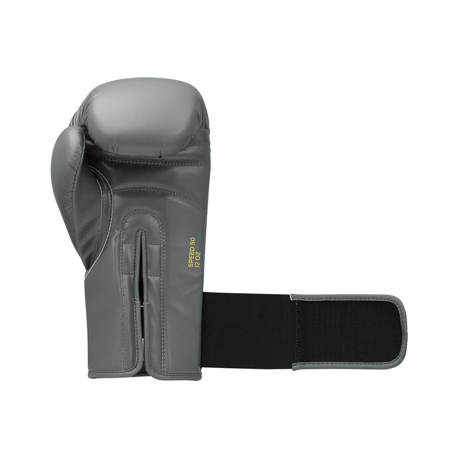 adidas Boxing Gloves, Speed 50, grey-gold, 16 Oz