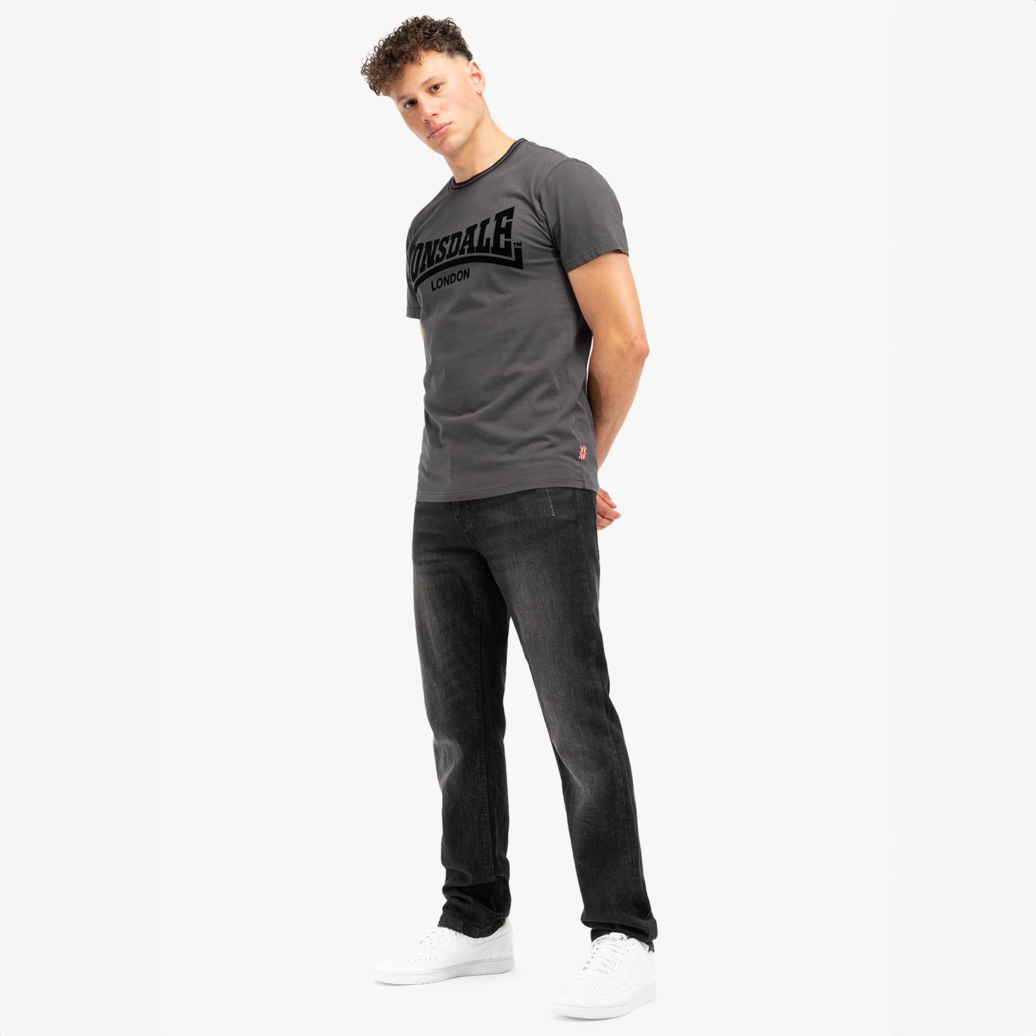 Lonsdale T-Shirt, Potternweton, grey-black, XXXL