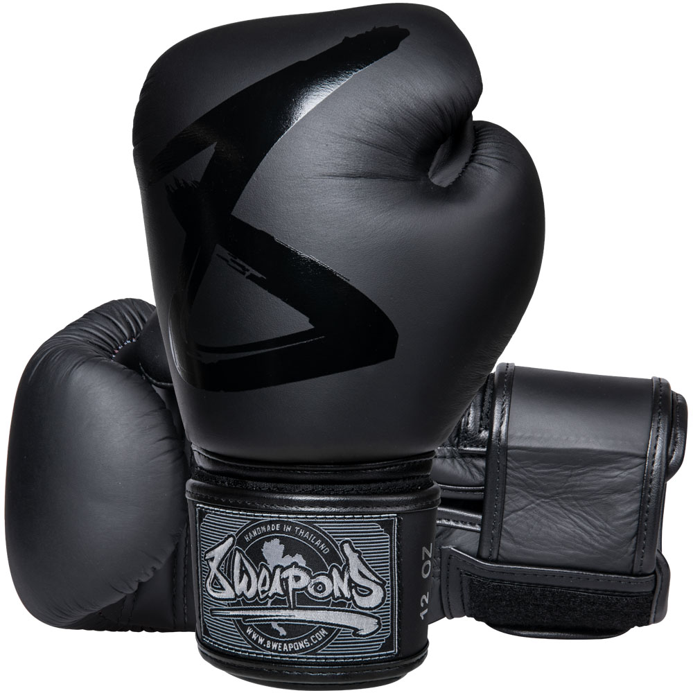 8 WEAPONS Boxing Gloves, BIG 8 Premium, black-black, 14 Oz