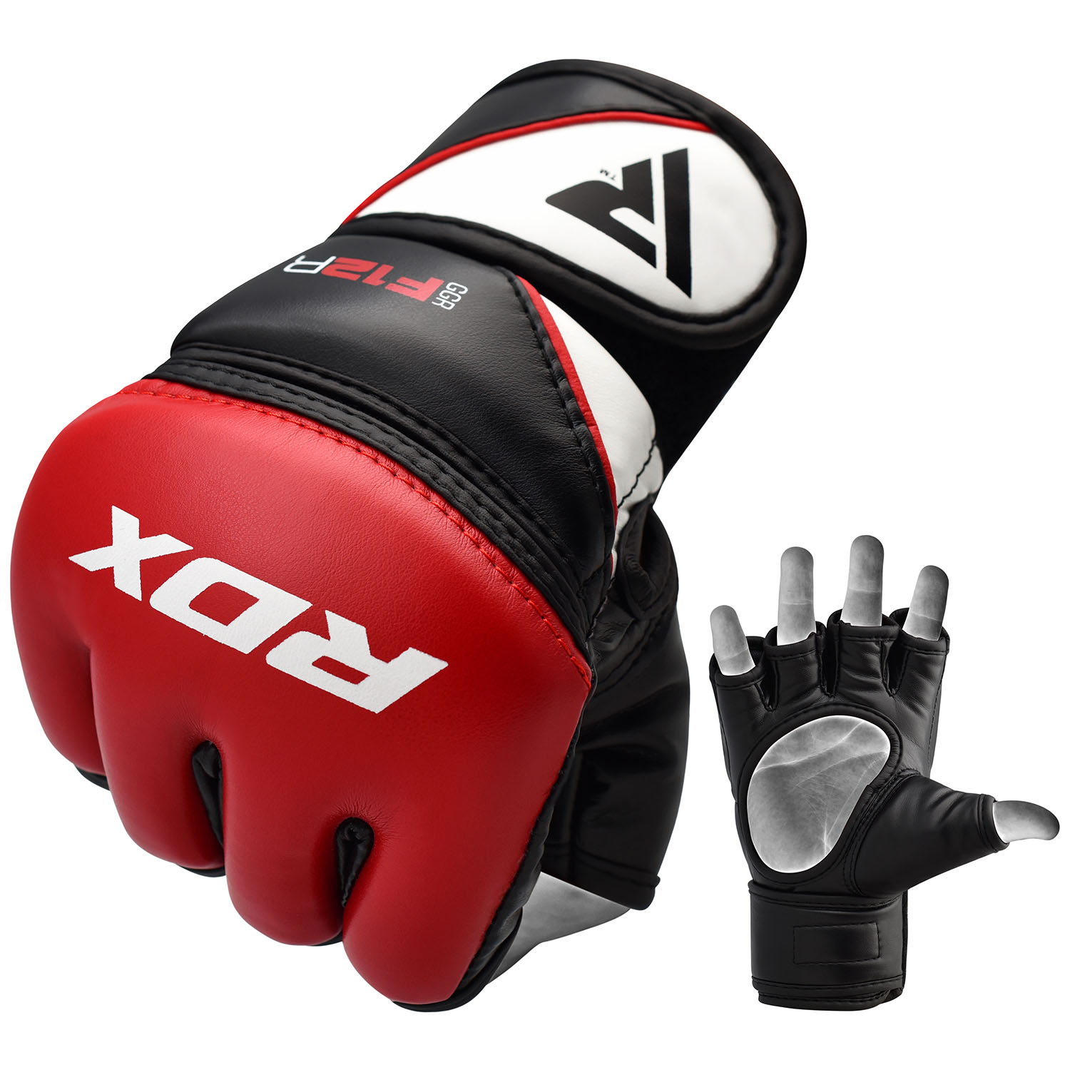 RDX MMA Boxing Gloves, New Model F12, black-red, S