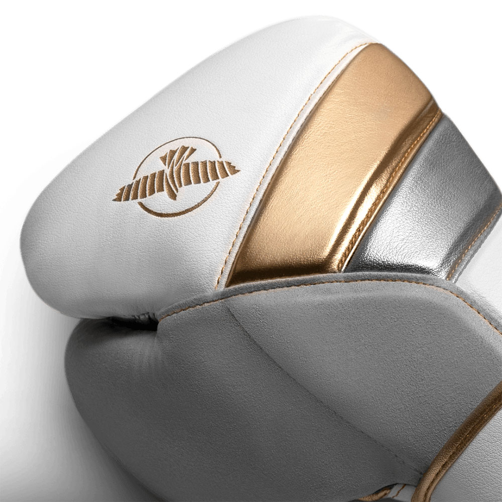 Hayabusa Boxhandschuhe, T3, weiß-gold, 12 Oz