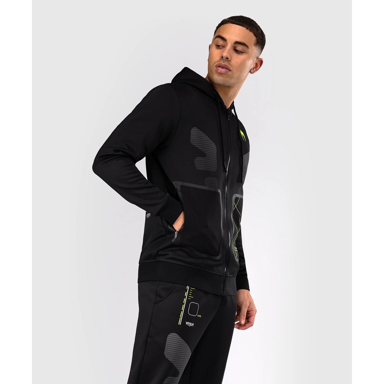VENUM Zip Hoody, Training Camp 4.0, black-neon green, XXL