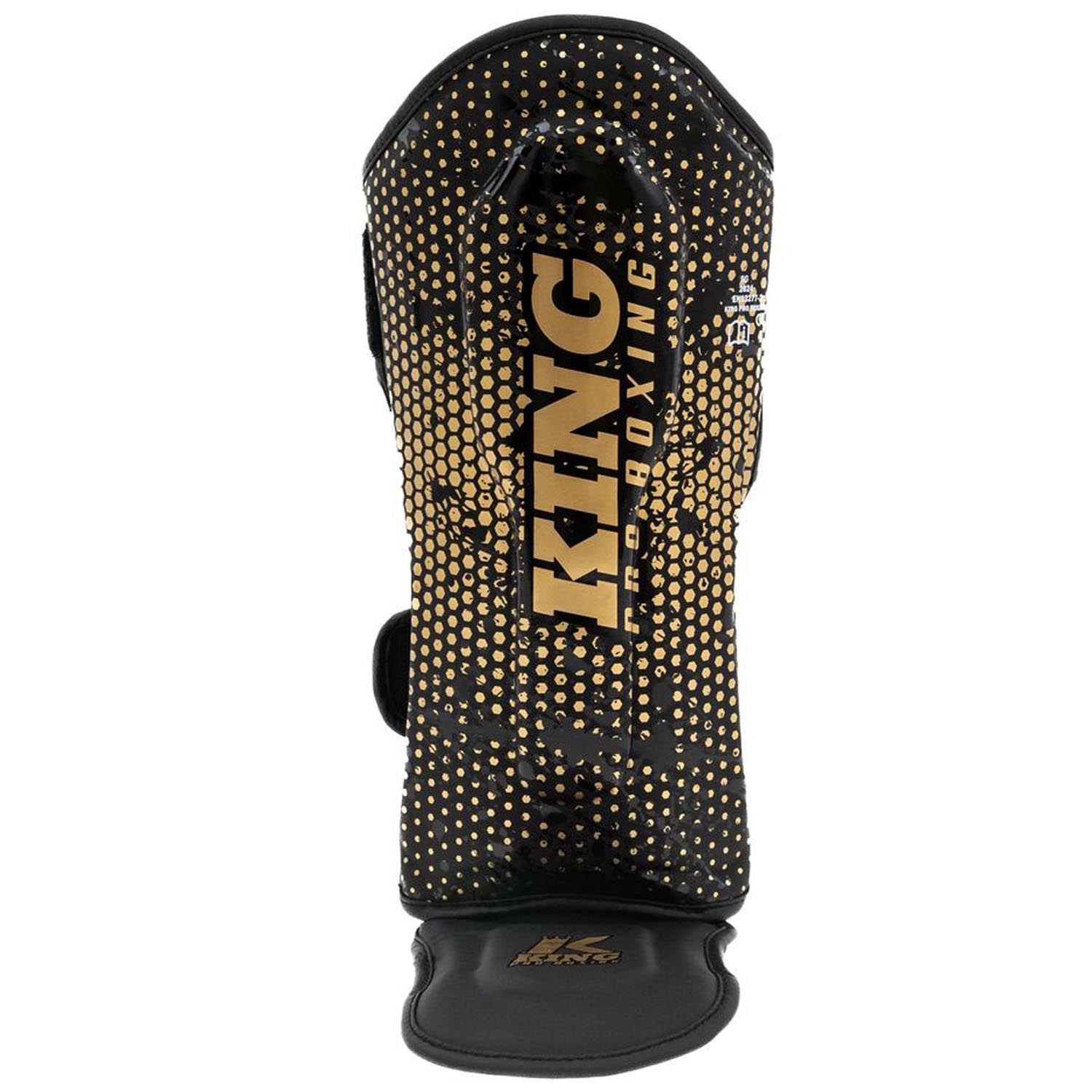 King PRO BOXING Shin Guard, Hexagon 2, black-gold, M