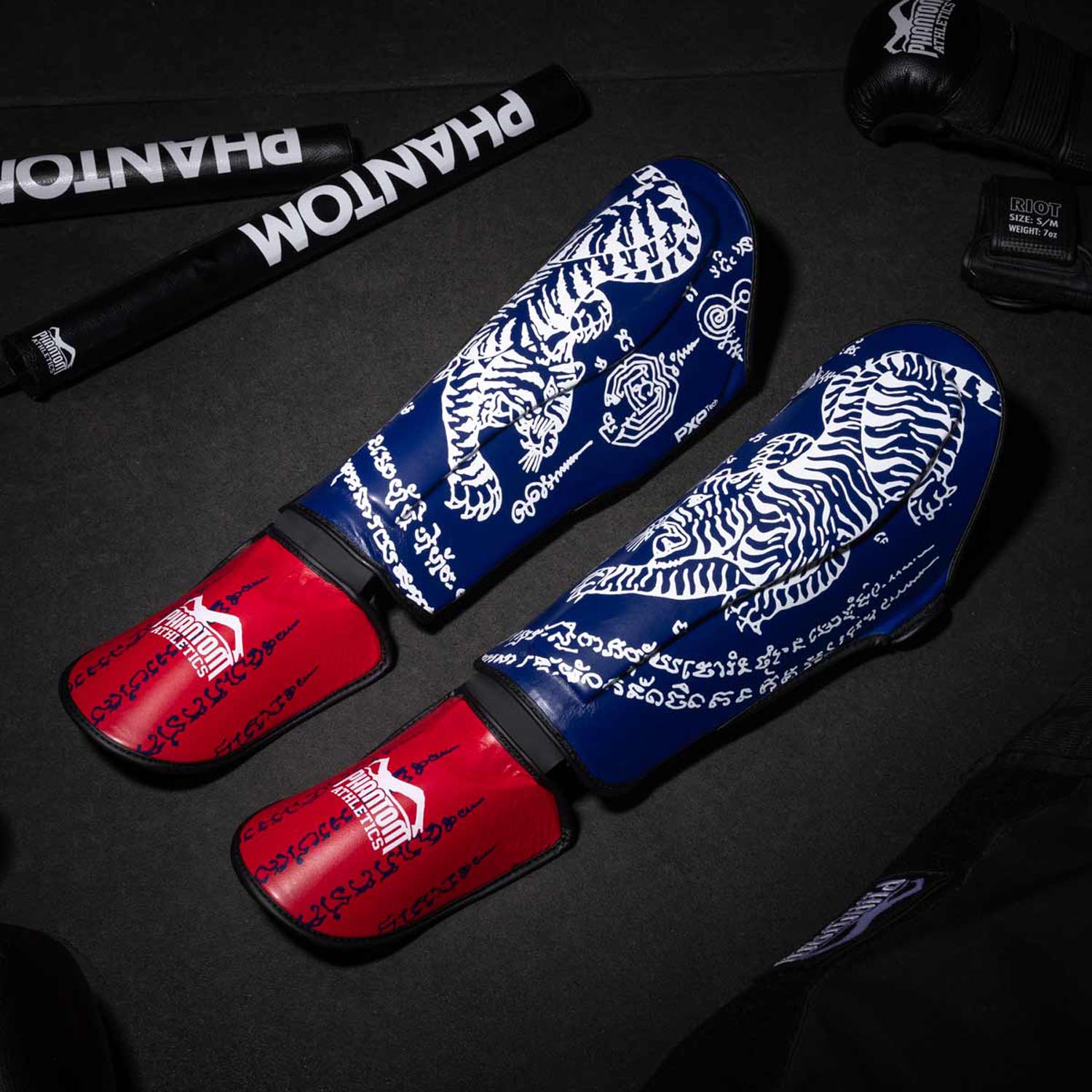 Phantom Athletics Shin Guard, Muay Thai, blue, S/M