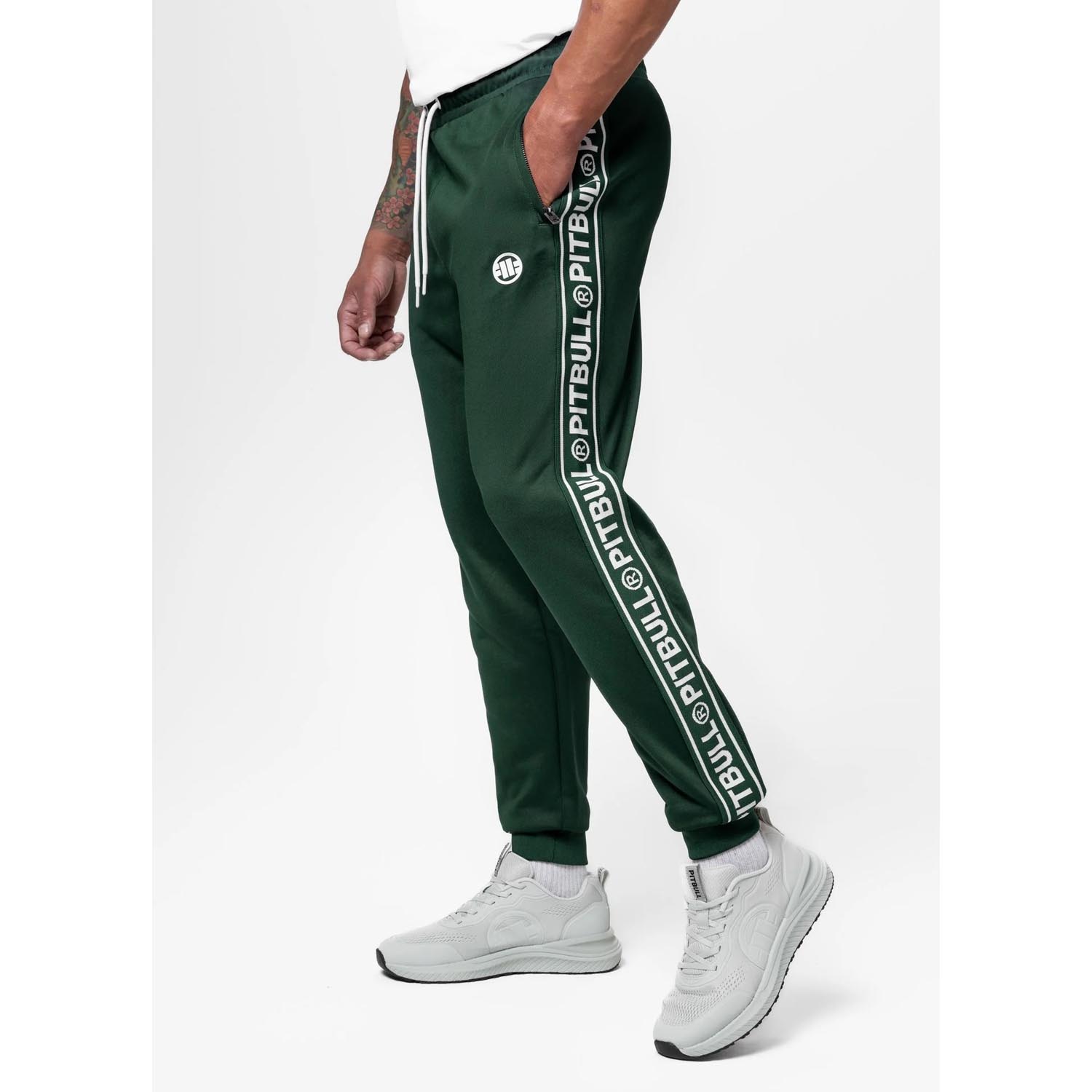 Pit Bull West Coast Trackpants, Tape Logo, green, XXXL
