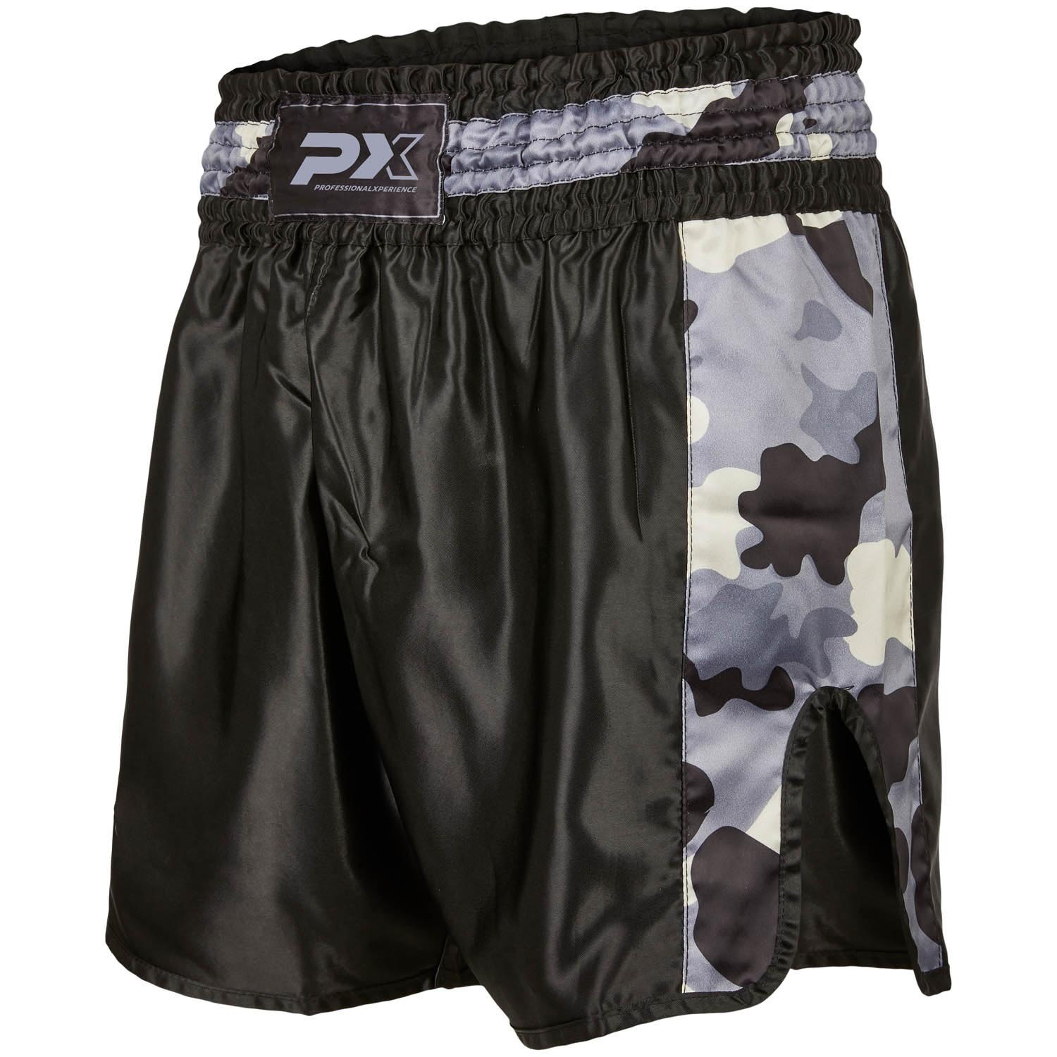 PX Muay Thai Shorts, Contender, black-camo, M