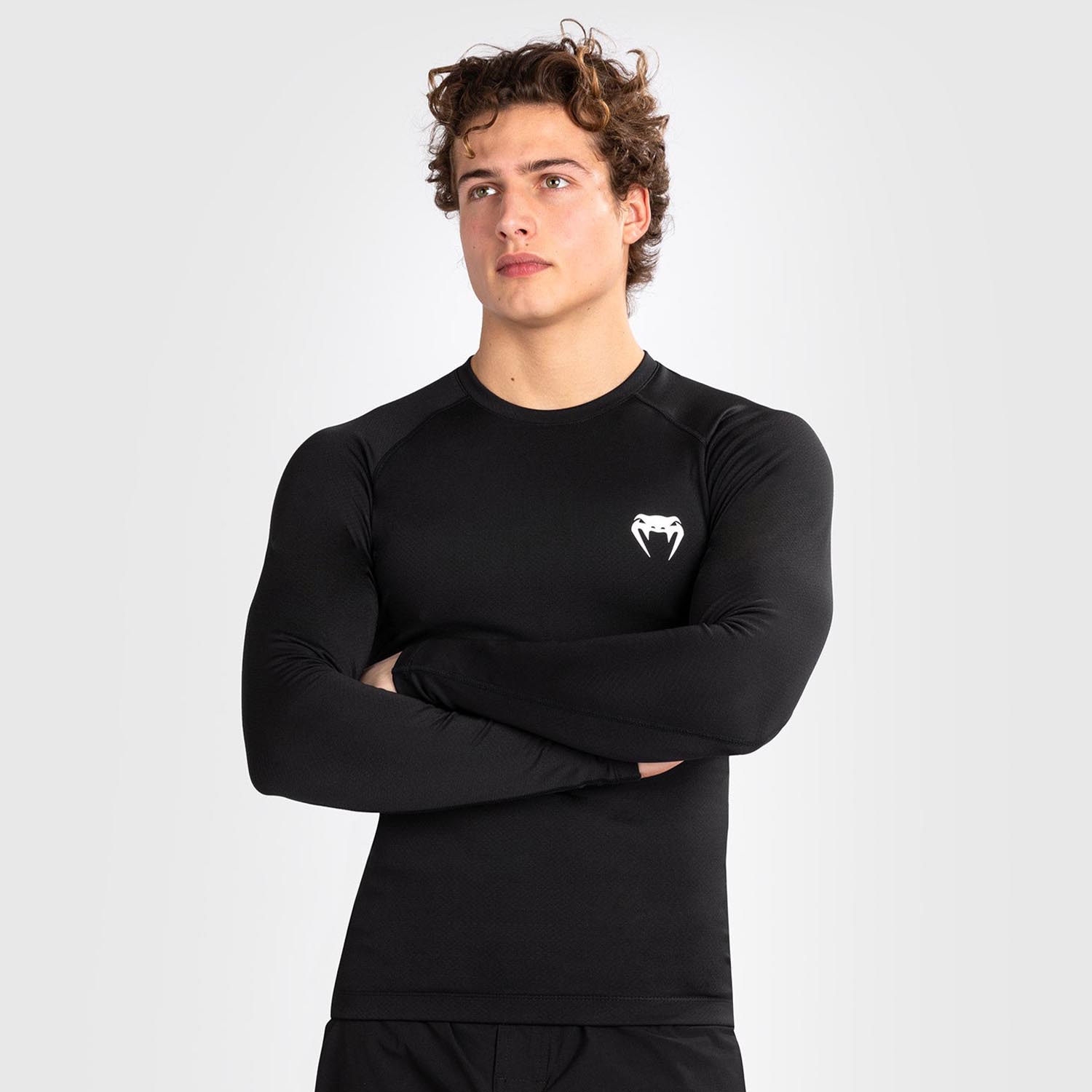 VENUM Rashguards, L/S, Contender, black-white, S