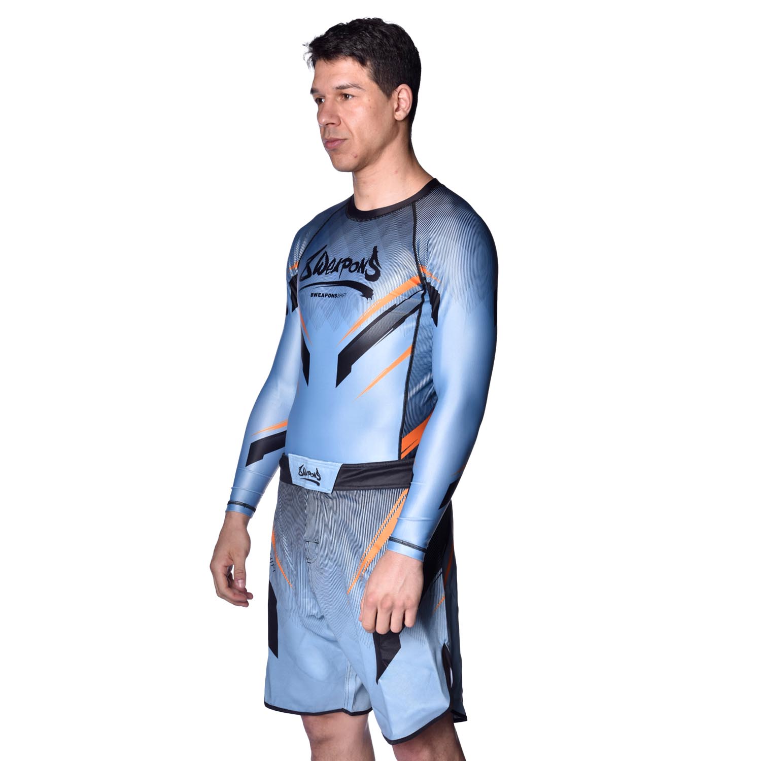8 WEAPONS Fight Shorts, Shift, ice-grey-orange, XXL