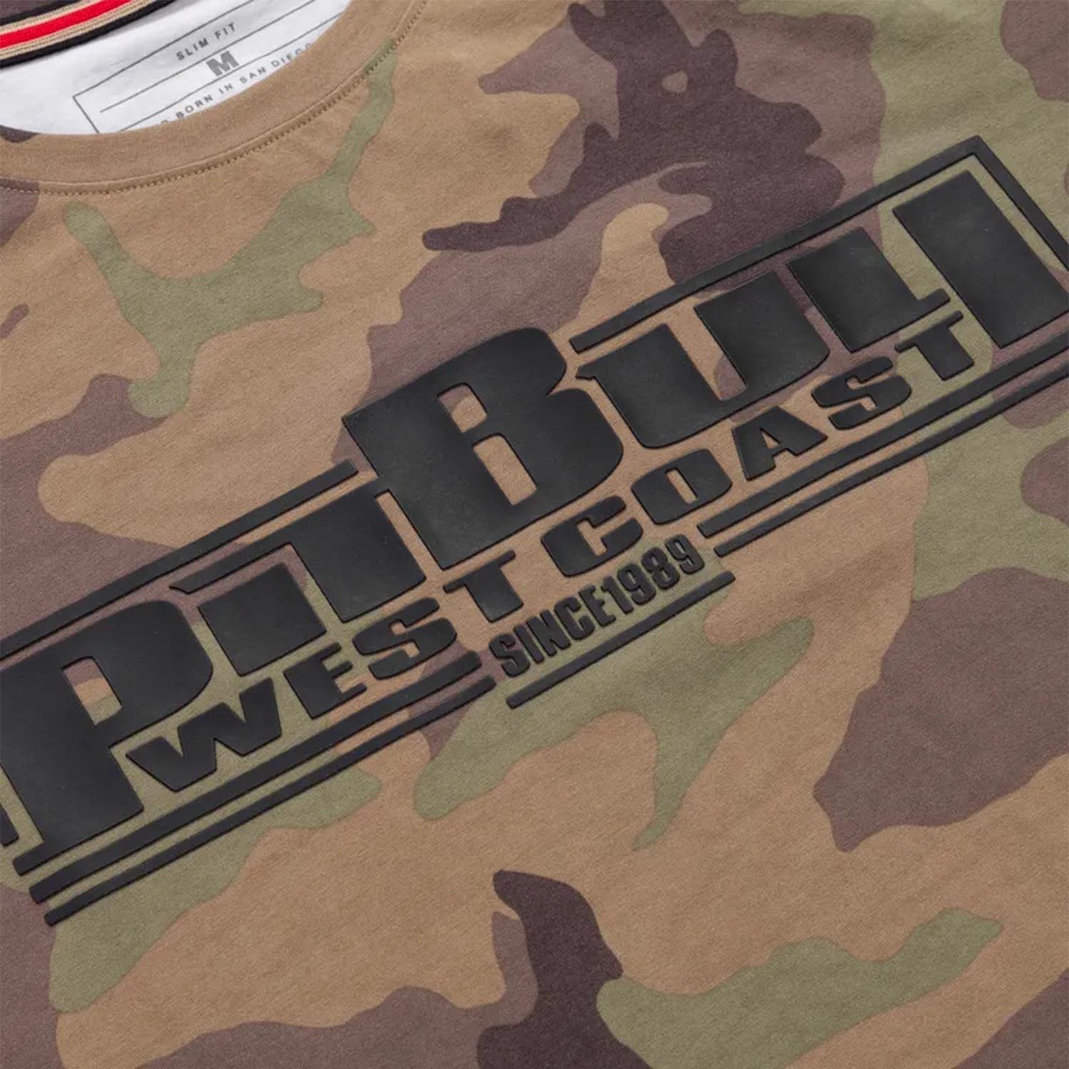 Pit Bull West Coast T-Shirt, Classic Boxing Slim Fit, camo-olive, XXXL