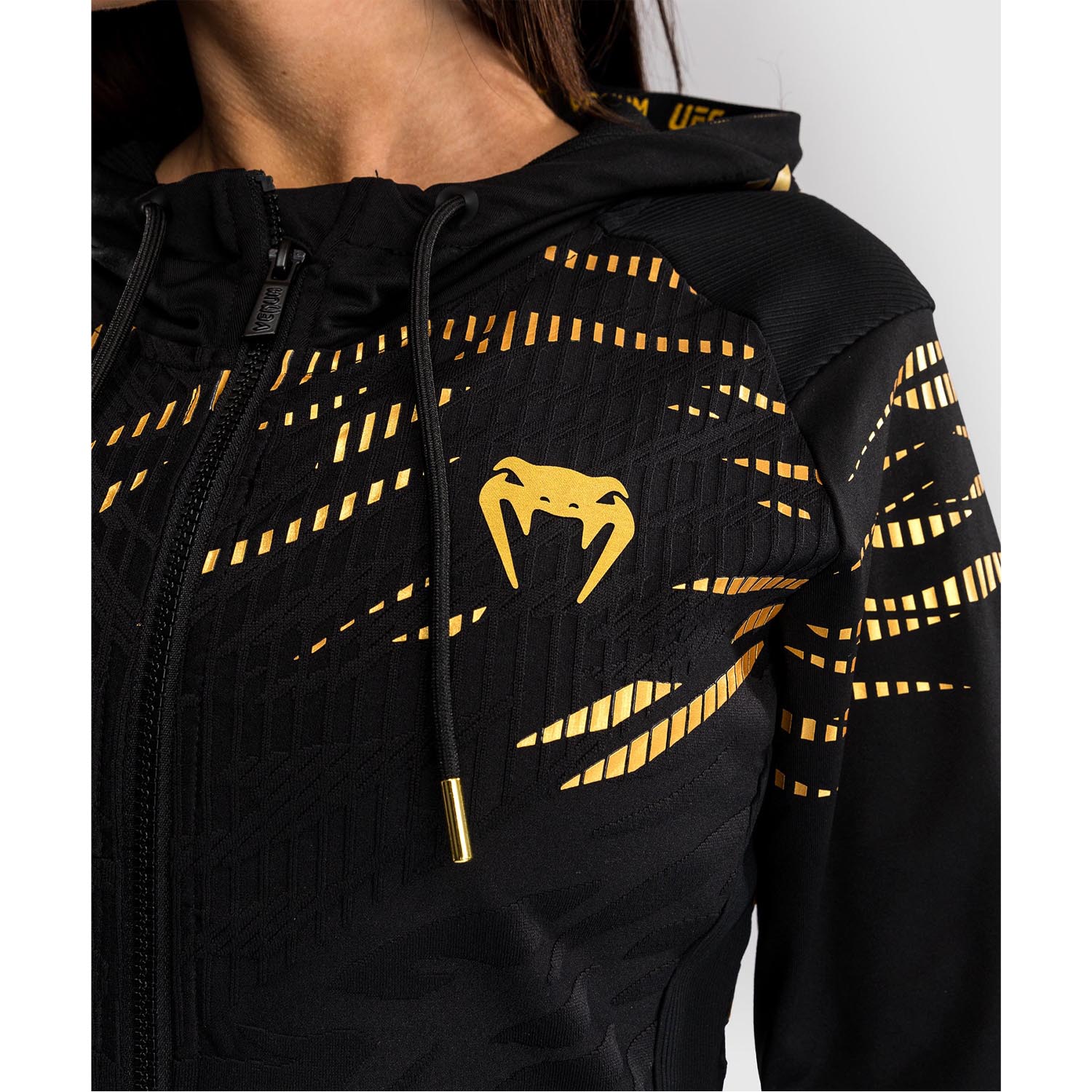 VENUM Zip Hoody, Damen, UFC Fusion Authentic Fight Night Champion, schwarz-gold, XL