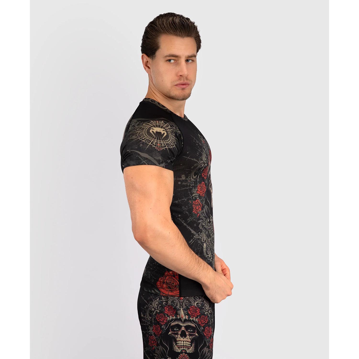 VENUM Rashguard, S/S, Santa Muerte 5.0, black-gold, XL