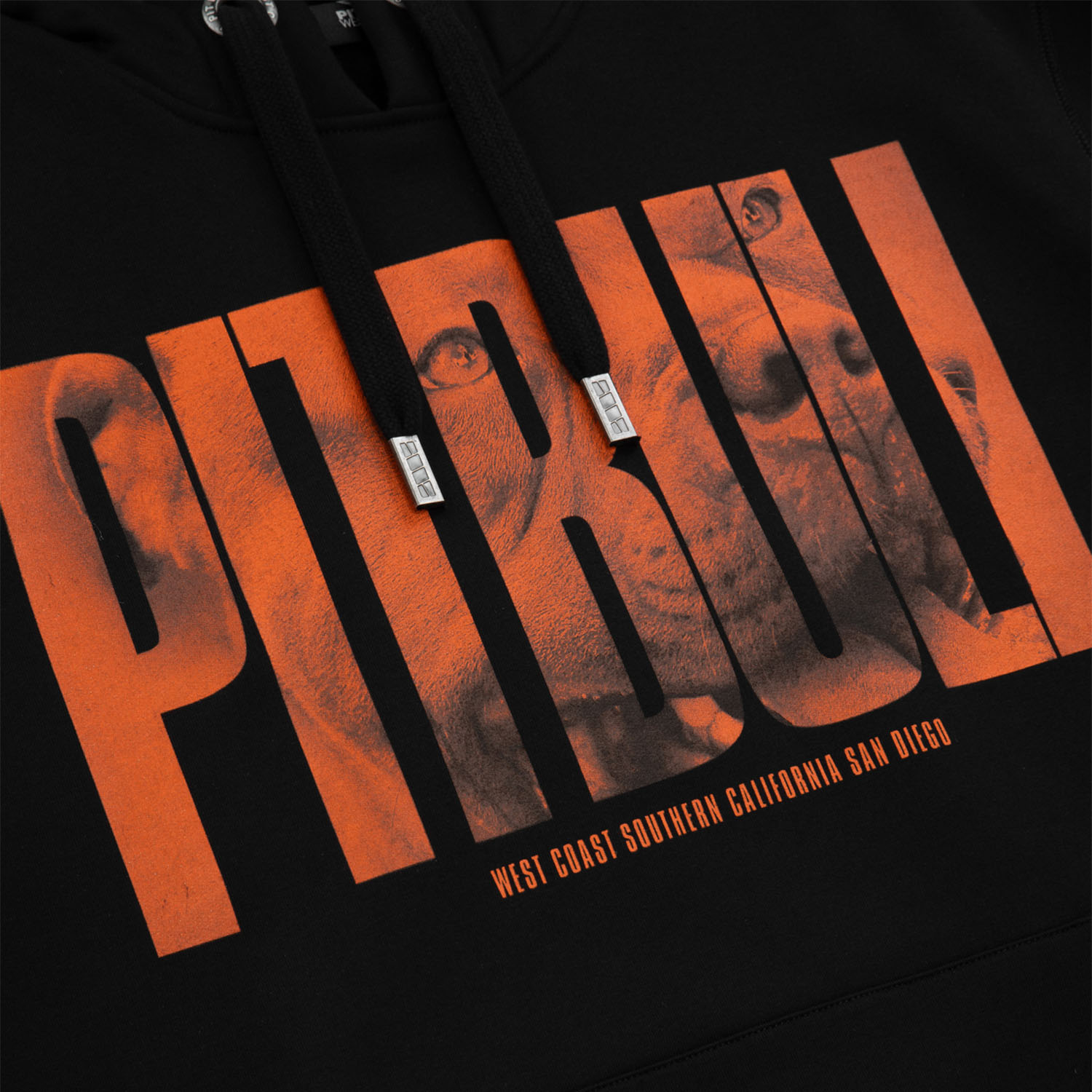Pit Bull West Coast Hoody, Orange Dog, schwarz, S