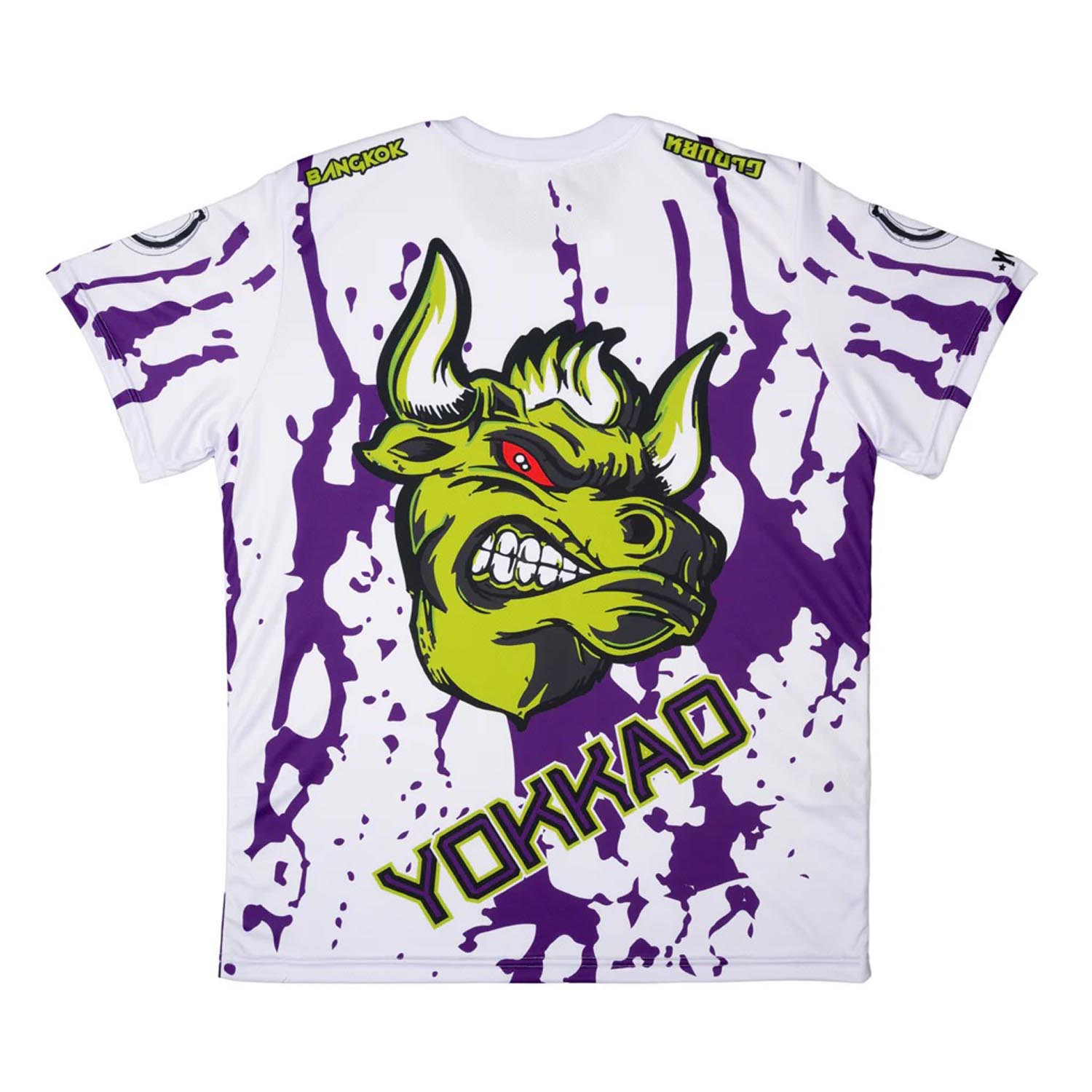 YOKKAO T-Shirt, Angry Bull, white-purple, XXL