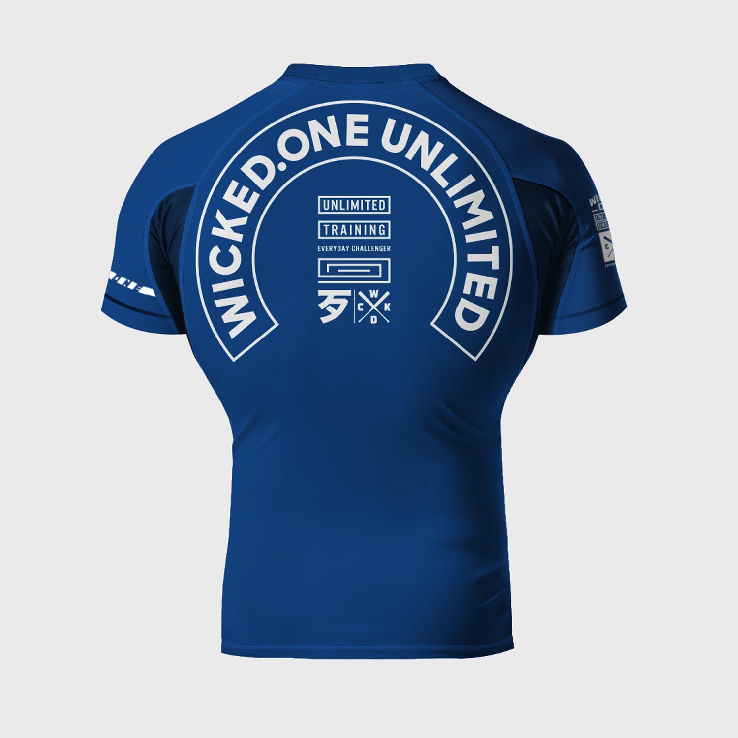 Wicked One Rashguard, S/S, Track, blue-white, XXL
