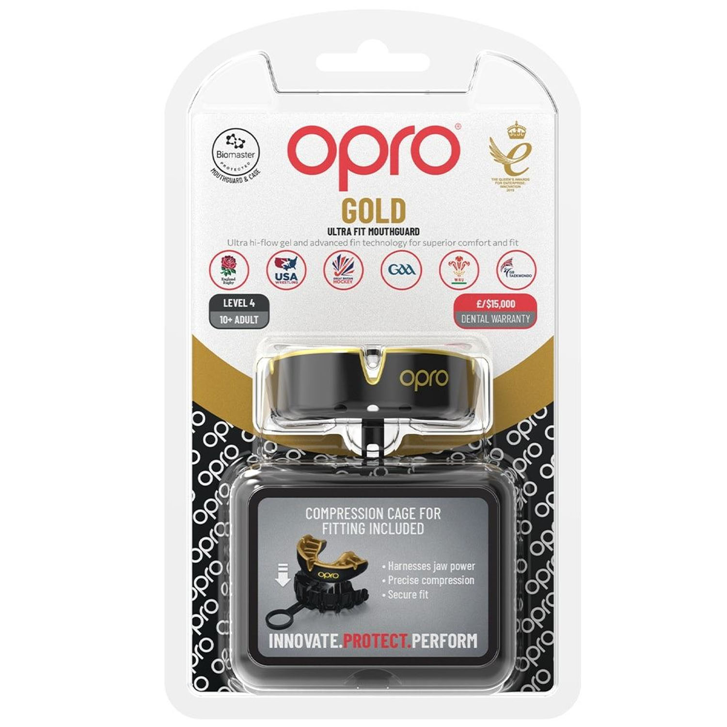 OPRO Mouth Guard, Gold 2022, black-gold