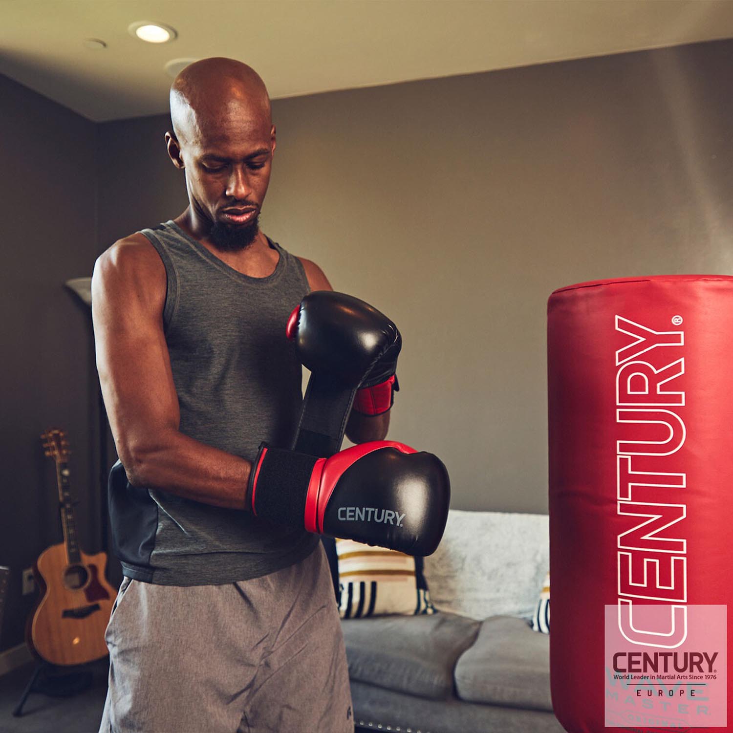 Century Boxing Gloves, Drive, black-red, 16 Oz
