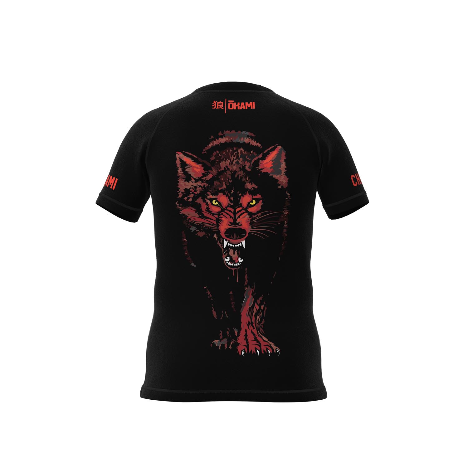 OKAMI Rashguard, Kids, Wolfpack, black-red