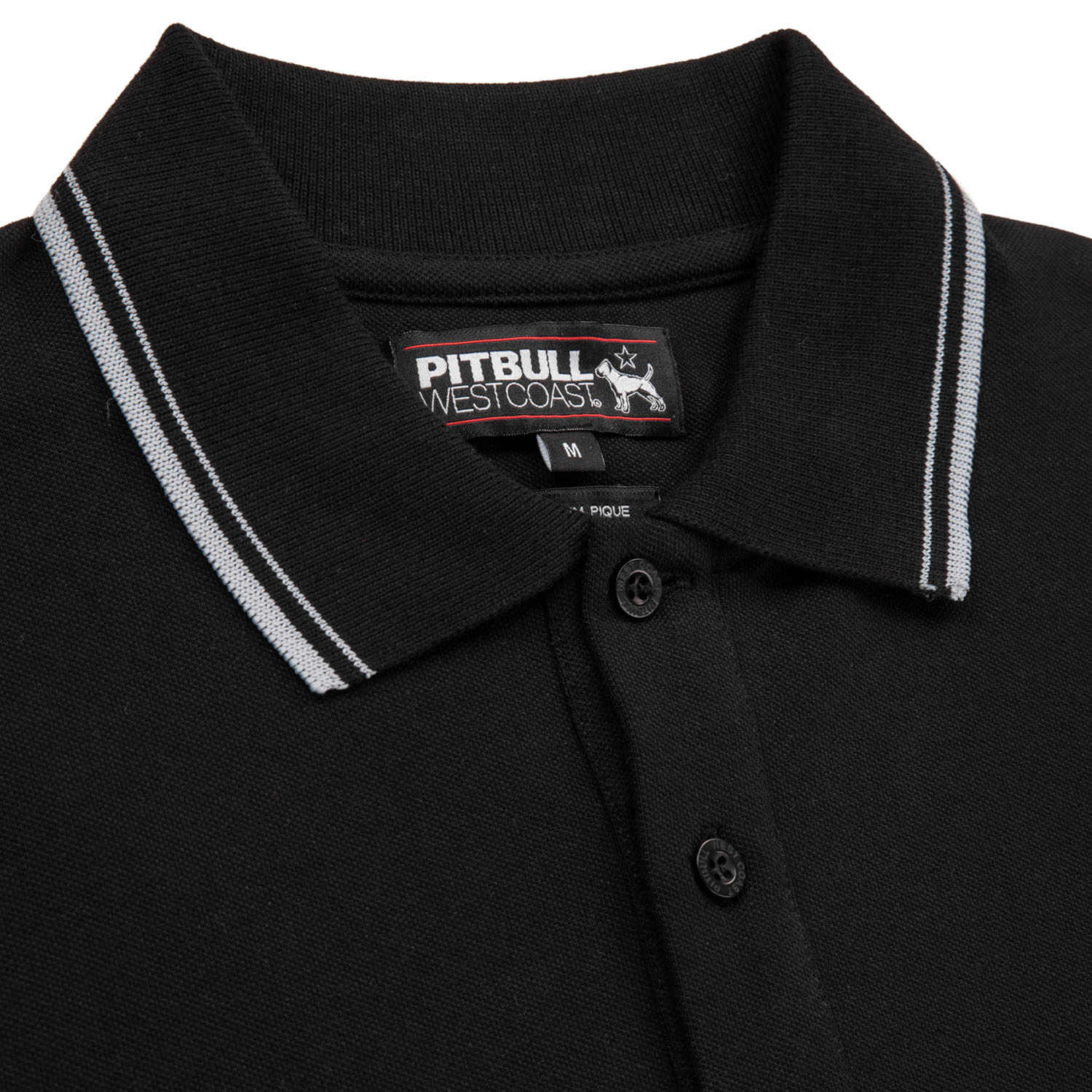 Pit Bull West Coast, Polo Shirt, Pique Stripes Regular, black, XXXL
