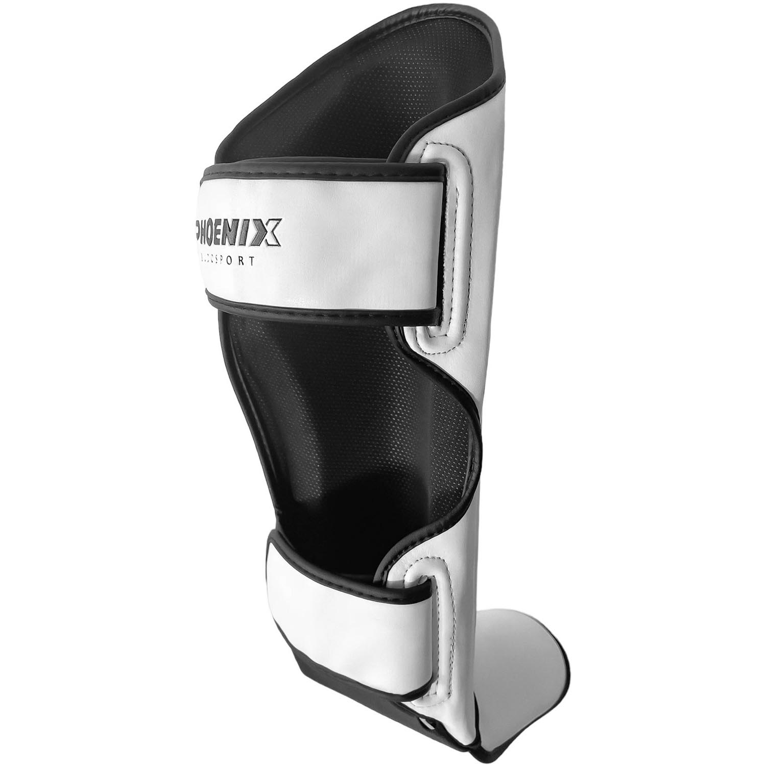 PX Shin Guard, Fight Pro, white-black, L