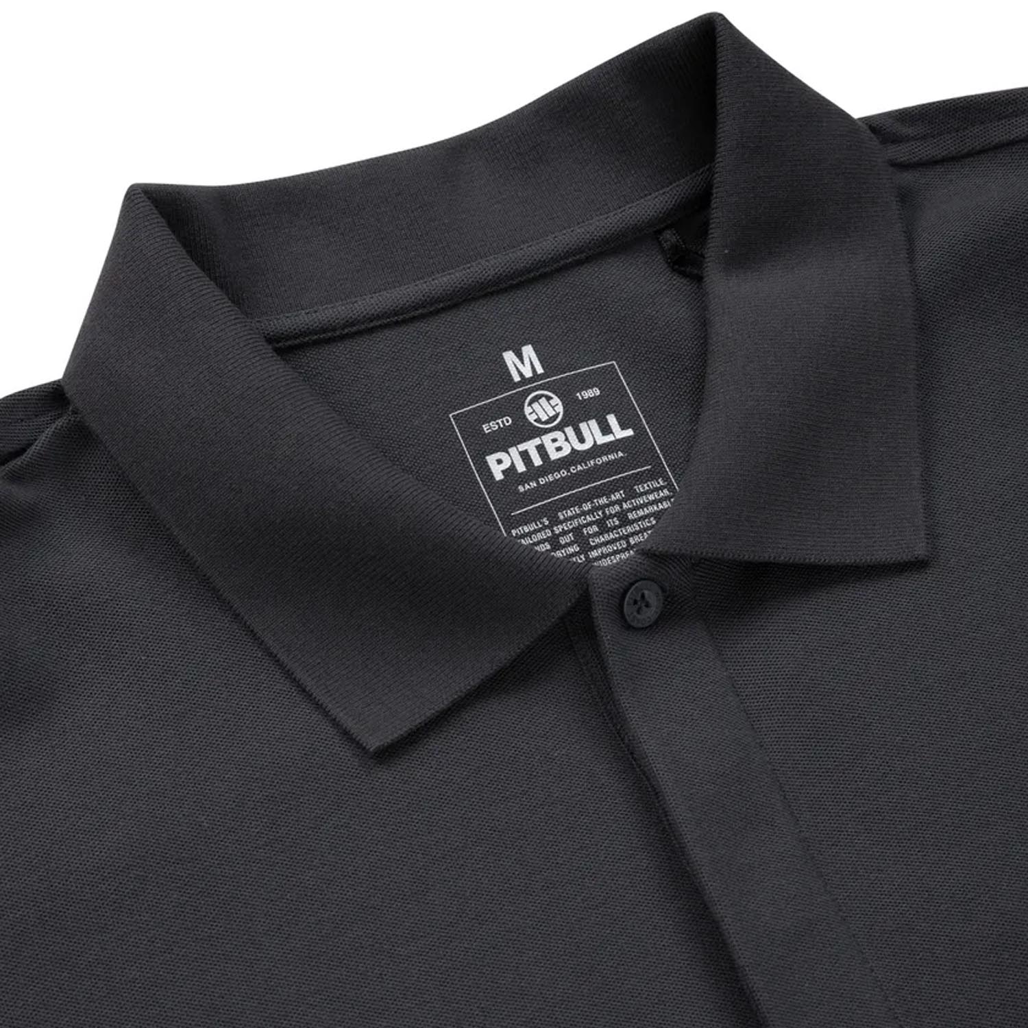 Pit Bull West Coast Polo T-Shirt, Coolmax Rockey, grau, S