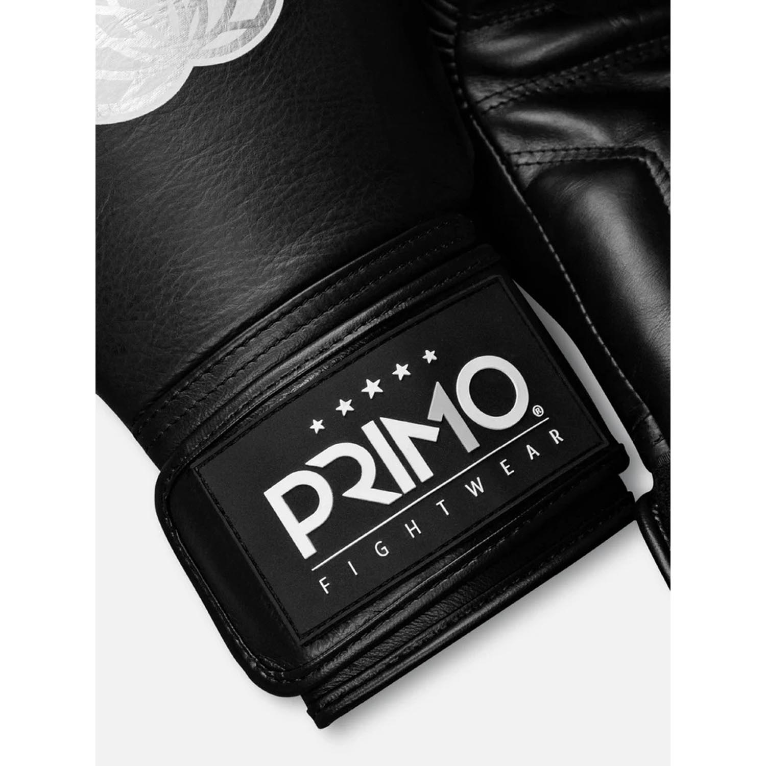 PRIMO Boxing Gloves, Emblem 2.0, Leather, black, 16 Oz