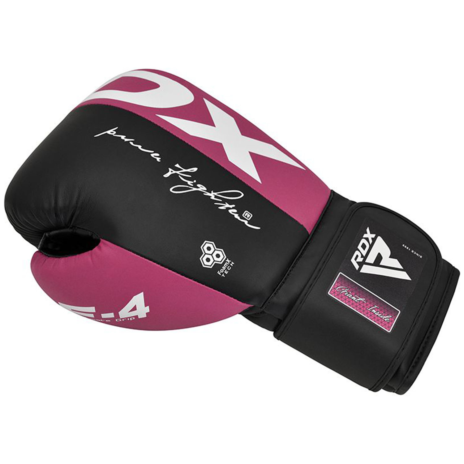 RDX Boxing Gloves, Rex F4, black-Pink, 8 Oz