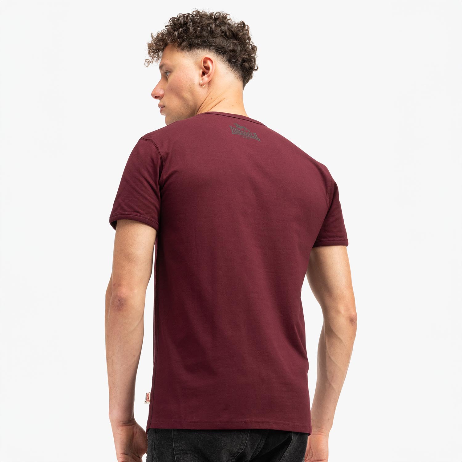 Lonsdale T-Shirt, Harehills, winered-black, M
