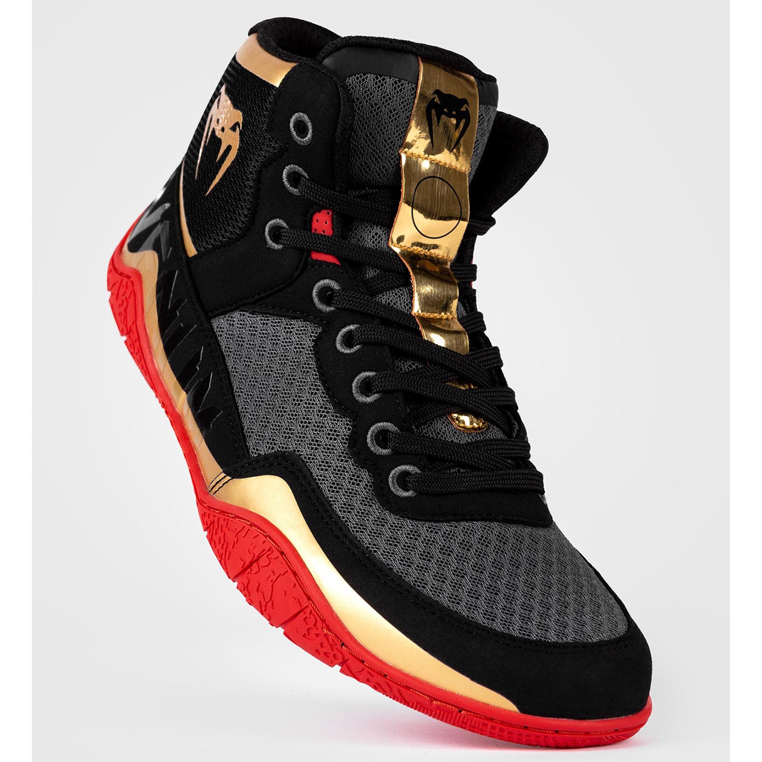 VENUM Wrestling Shoes, Elite, black-gold-red, 42.5