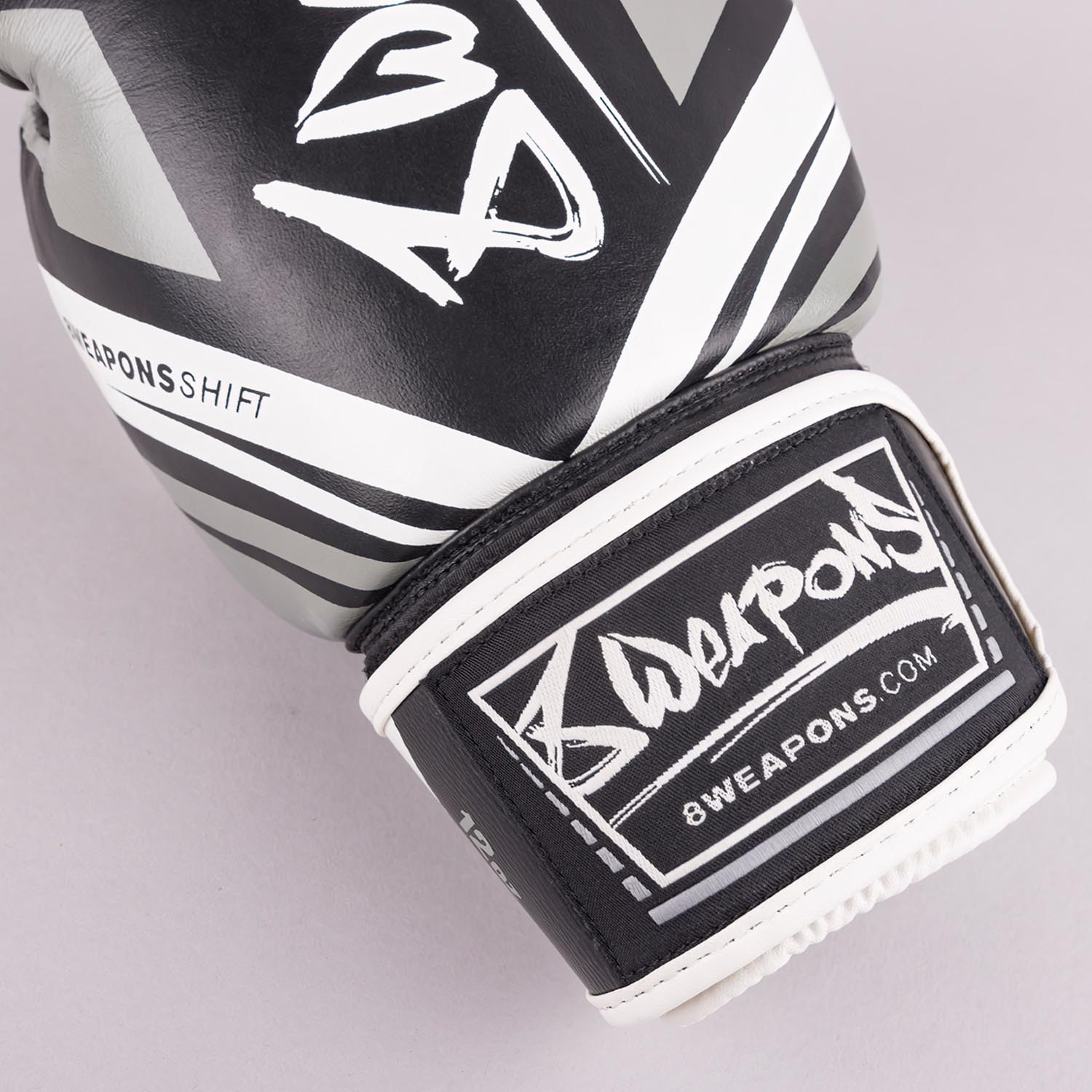 8 WEAPONS Boxing Gloves, Shift, black-white, 16 Oz
