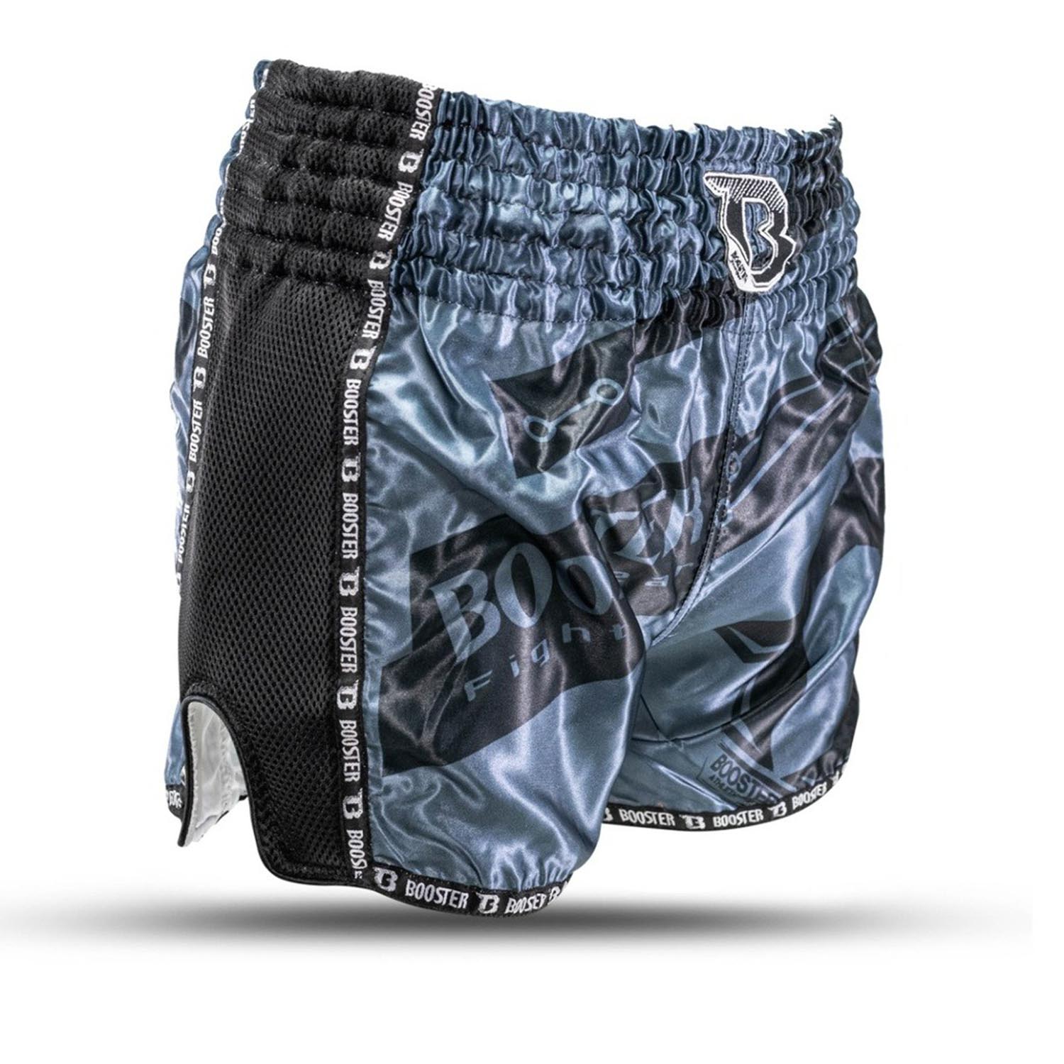 Booster Muay Thai Shorts, Kinder, Elite 1, black-grey, XS