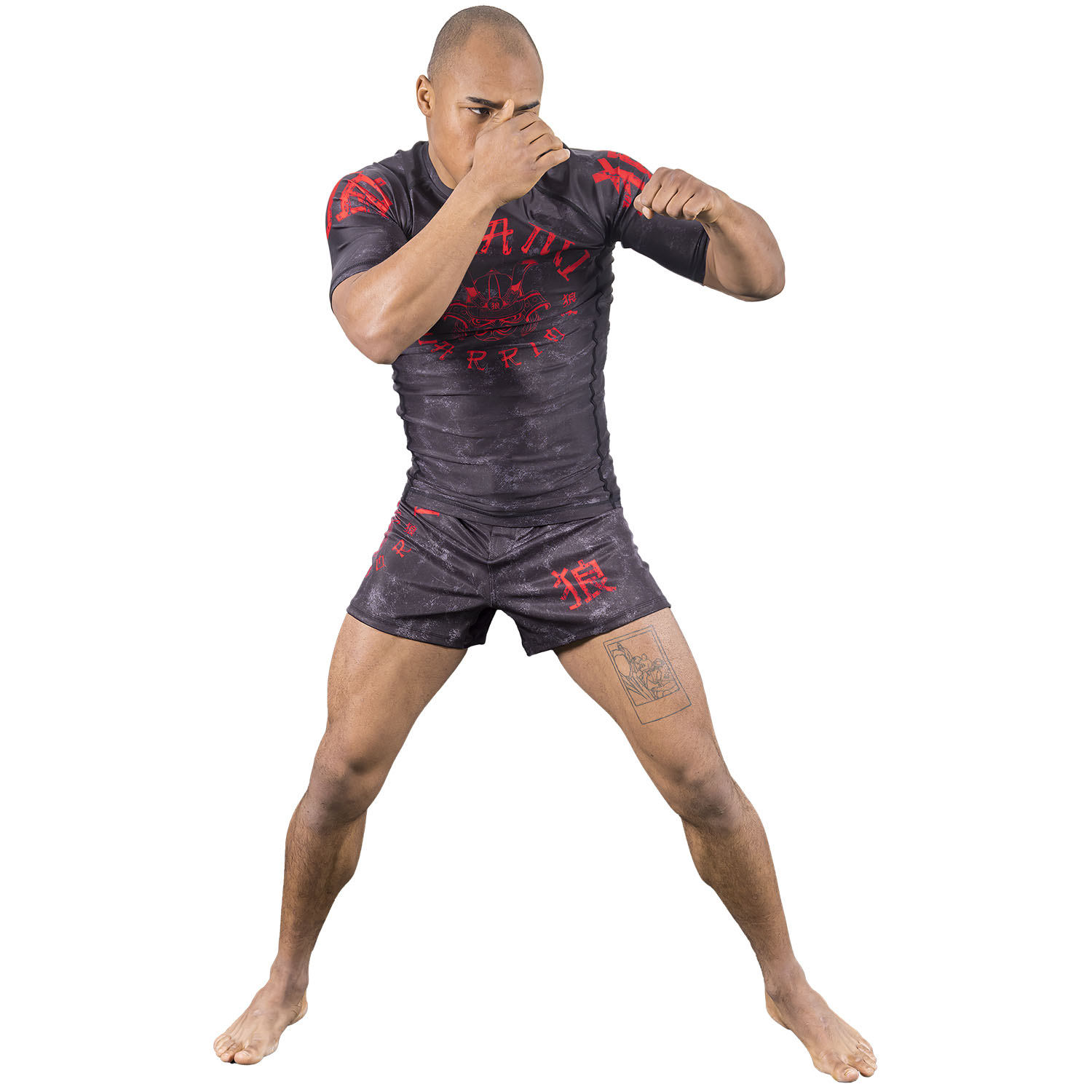 OKAMI Rashguard, S/S, Warrior, schwarz, L