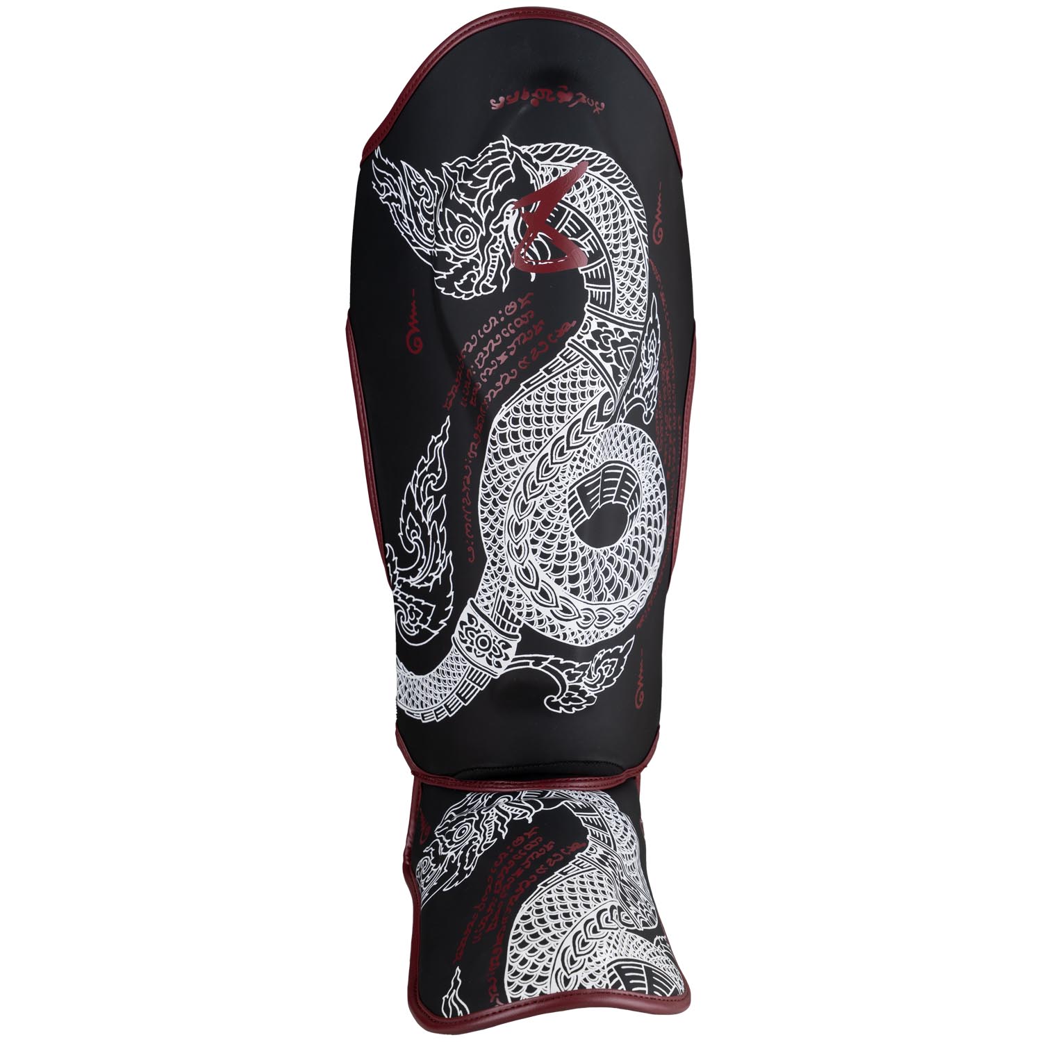 8 WEAPONS Shinguards, Sak Yant Naga, black, S