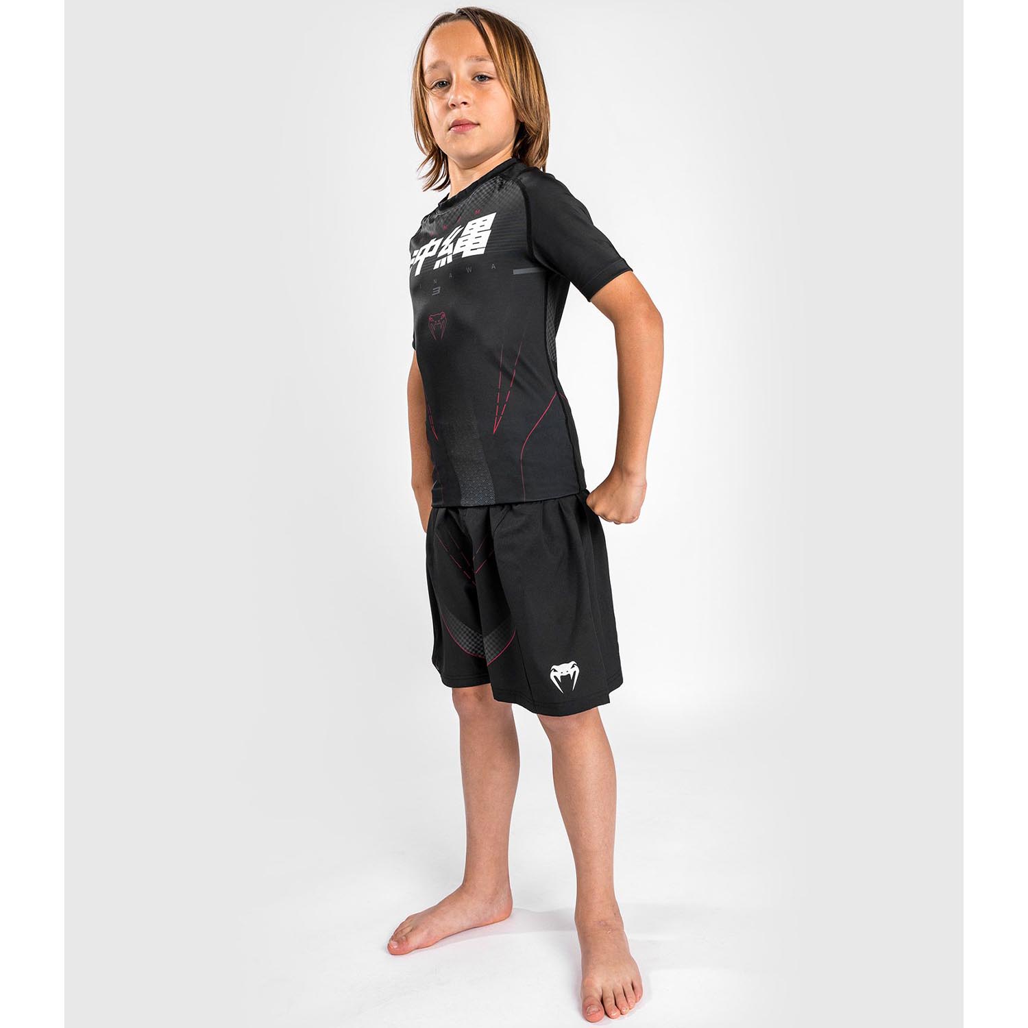 VENUM Rashguard, S/S, Kinder, Okinawa 3.0, schwarz-rot, 12 J