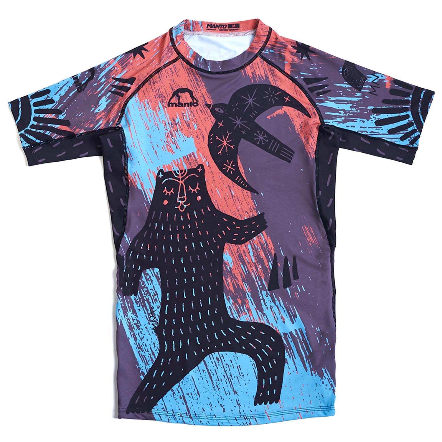 MANTO Rashguard, S/S, Livings, blue-purple