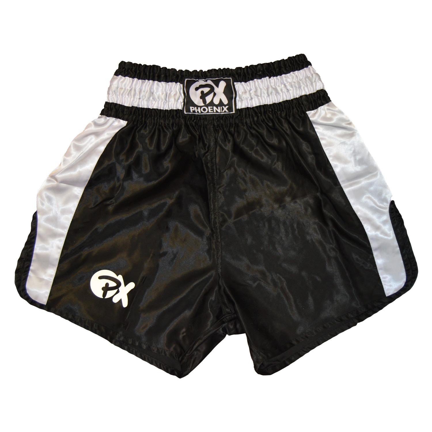 PX Muay Thai Shorts, Contender, black-white, XL