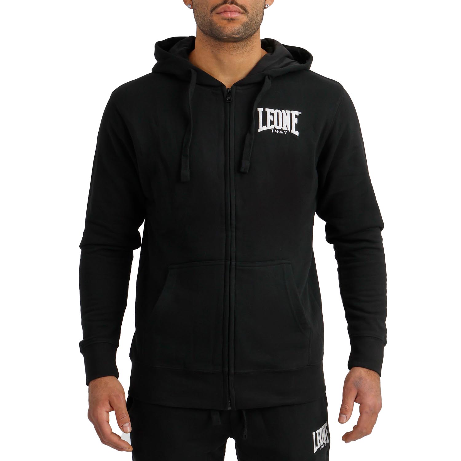 LEONE Zip Hoody, Boxing, black-white, XL