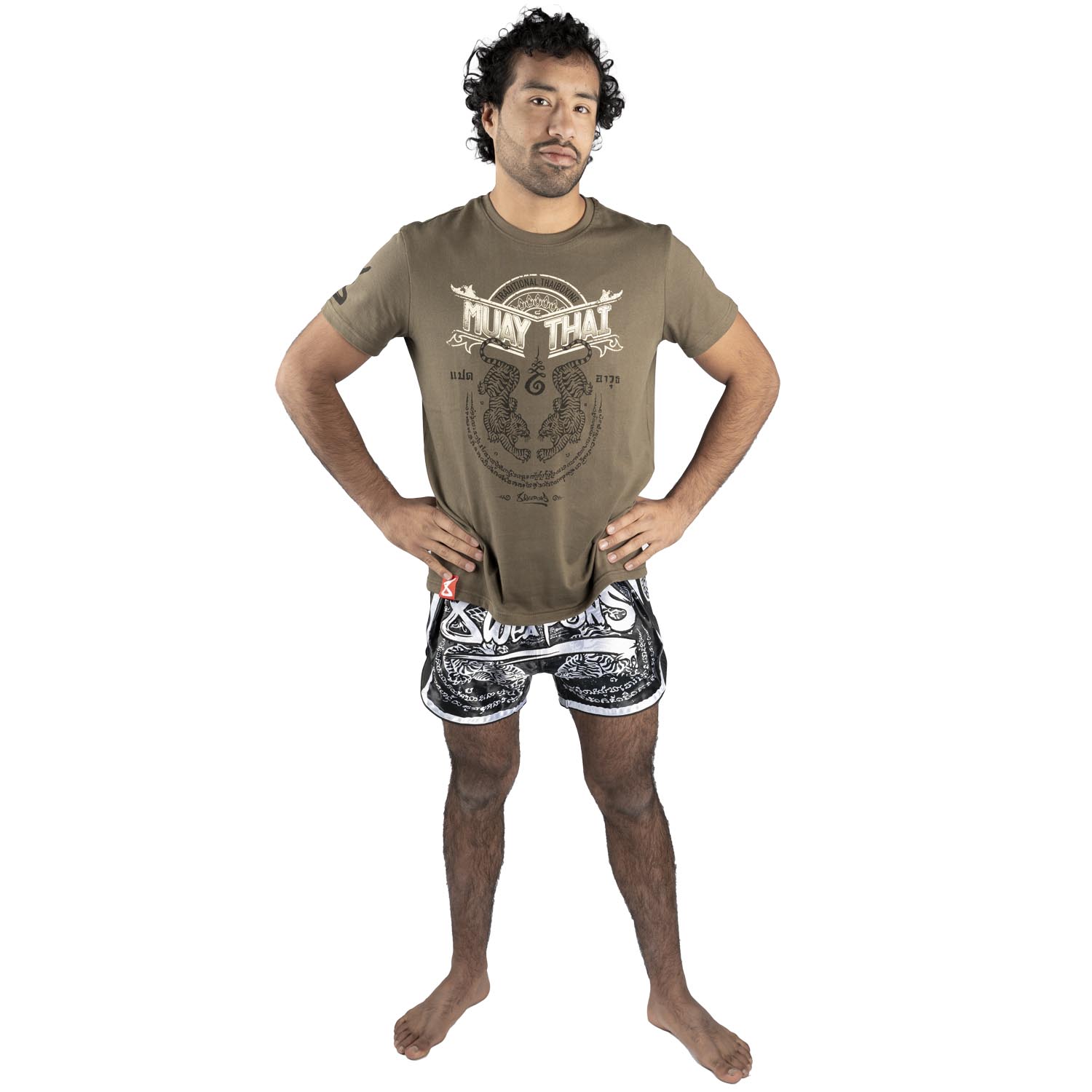 8 WEAPONS T-Shirt, Sak Yant Tigers, olive, S