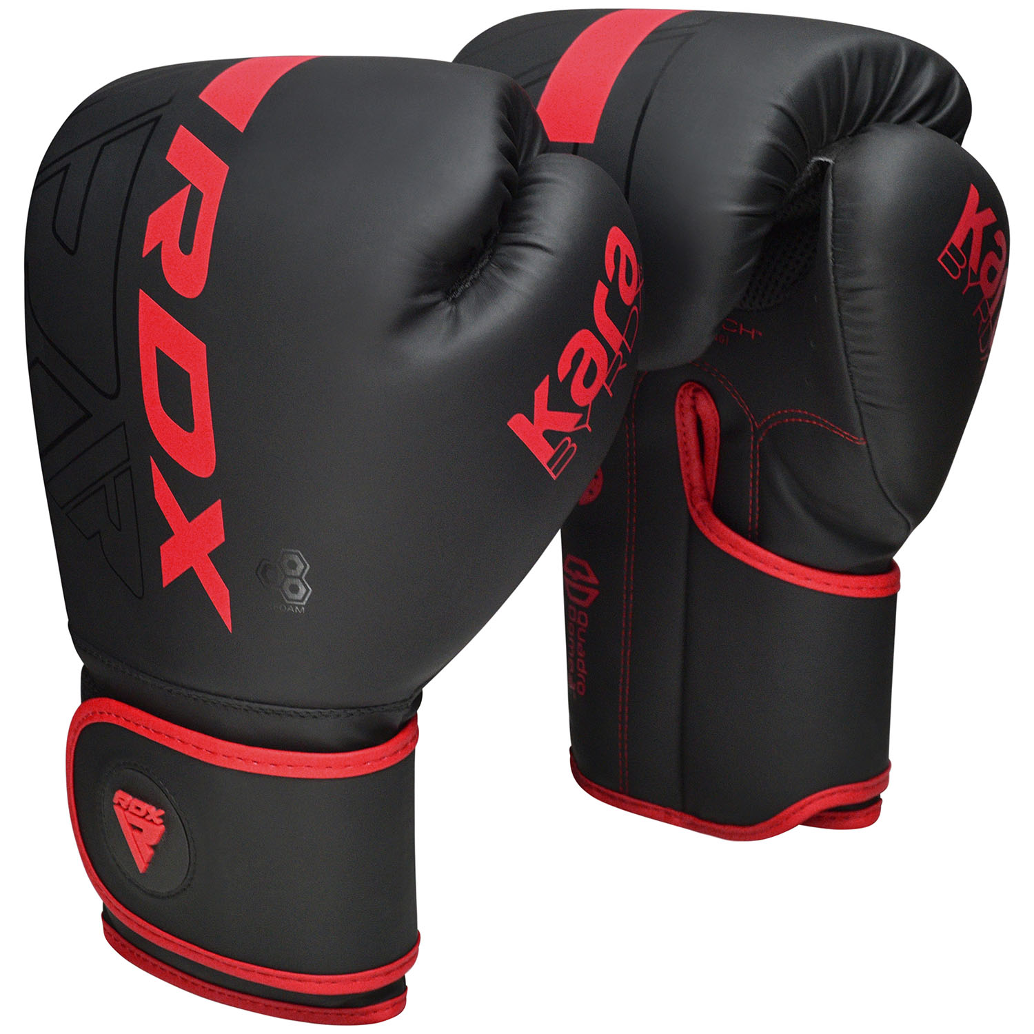 RDX Boxing Gloves, Kara Series F6, black-red, 14 Oz