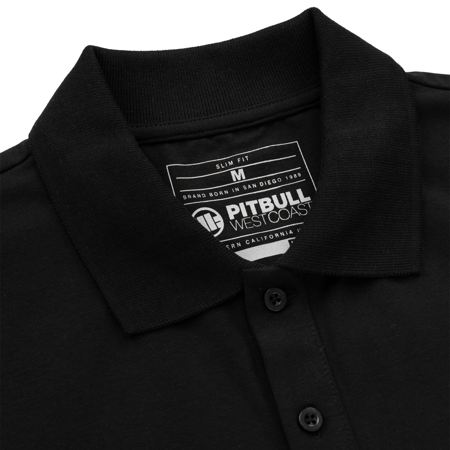 Pit Bull West Coast Polo Shirt, Small Logo, Slim Fit, black, XXXL