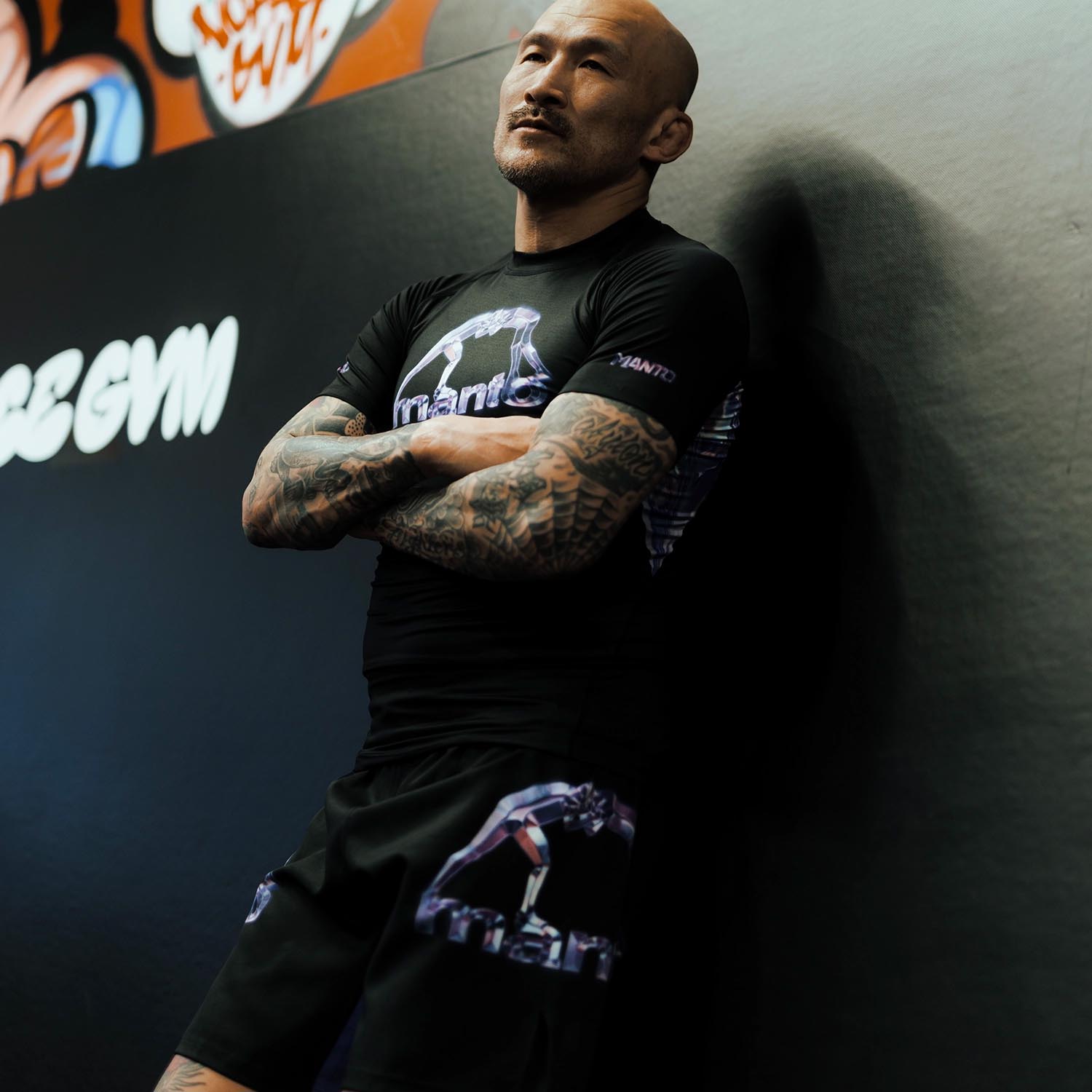 MANTO MMA Fight Shorts, Mirage, black, XXL
