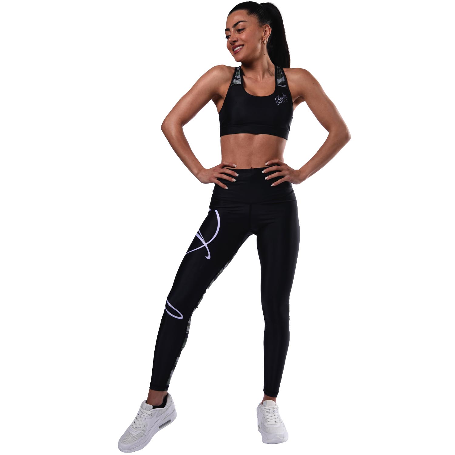 Anarchy Apparel Leggings, Symmetry Army, schwarz-grün, XS