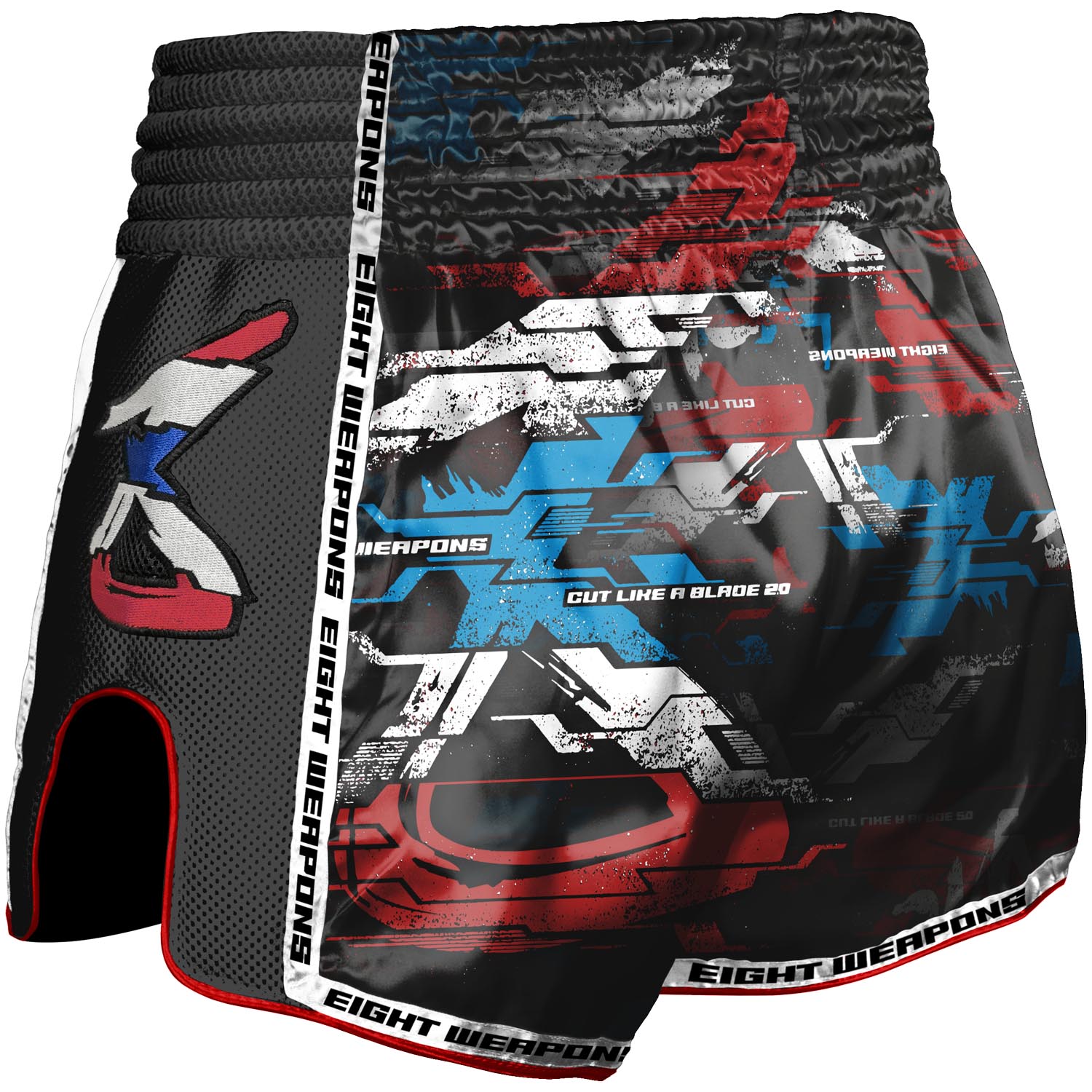 8 WEAPONS Muay Thai Shorts, Cut like a Blade 2.0, black, M