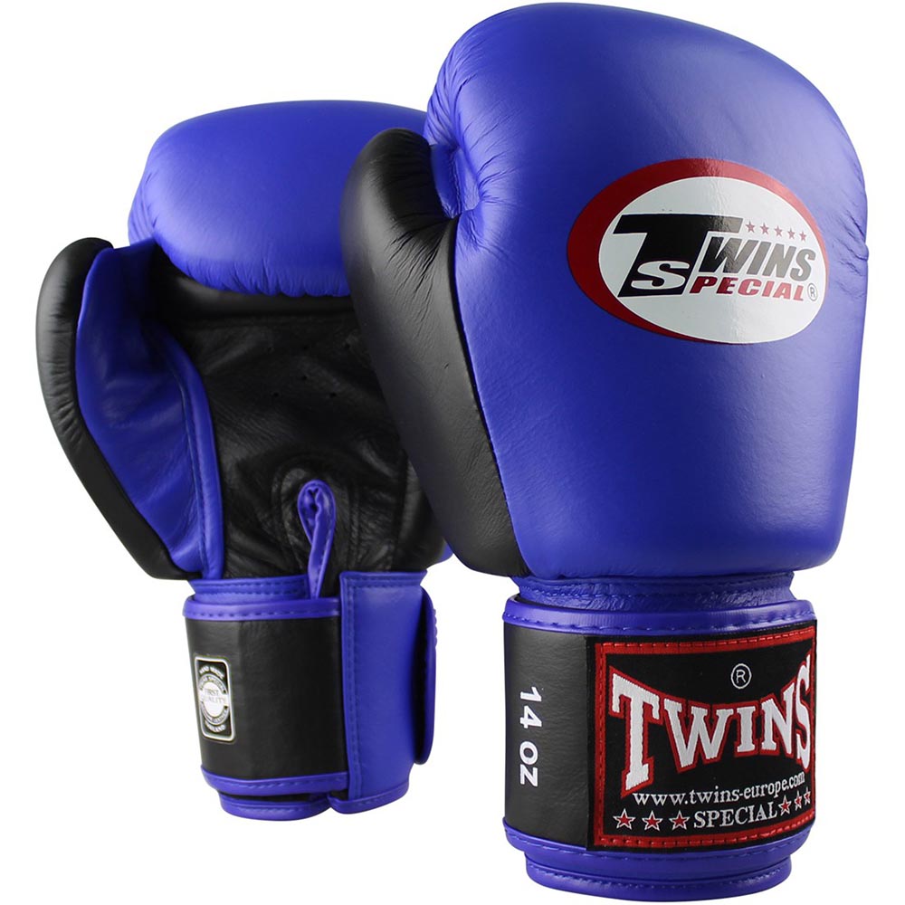 TWINS Special Boxhandschuhe, Leder, BGVL-3, blau-schwarz, 16 Oz