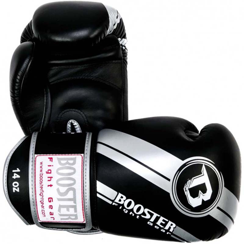 Booster Boxing Gloves, Leather, V3, Silver Foil, 12 Oz
