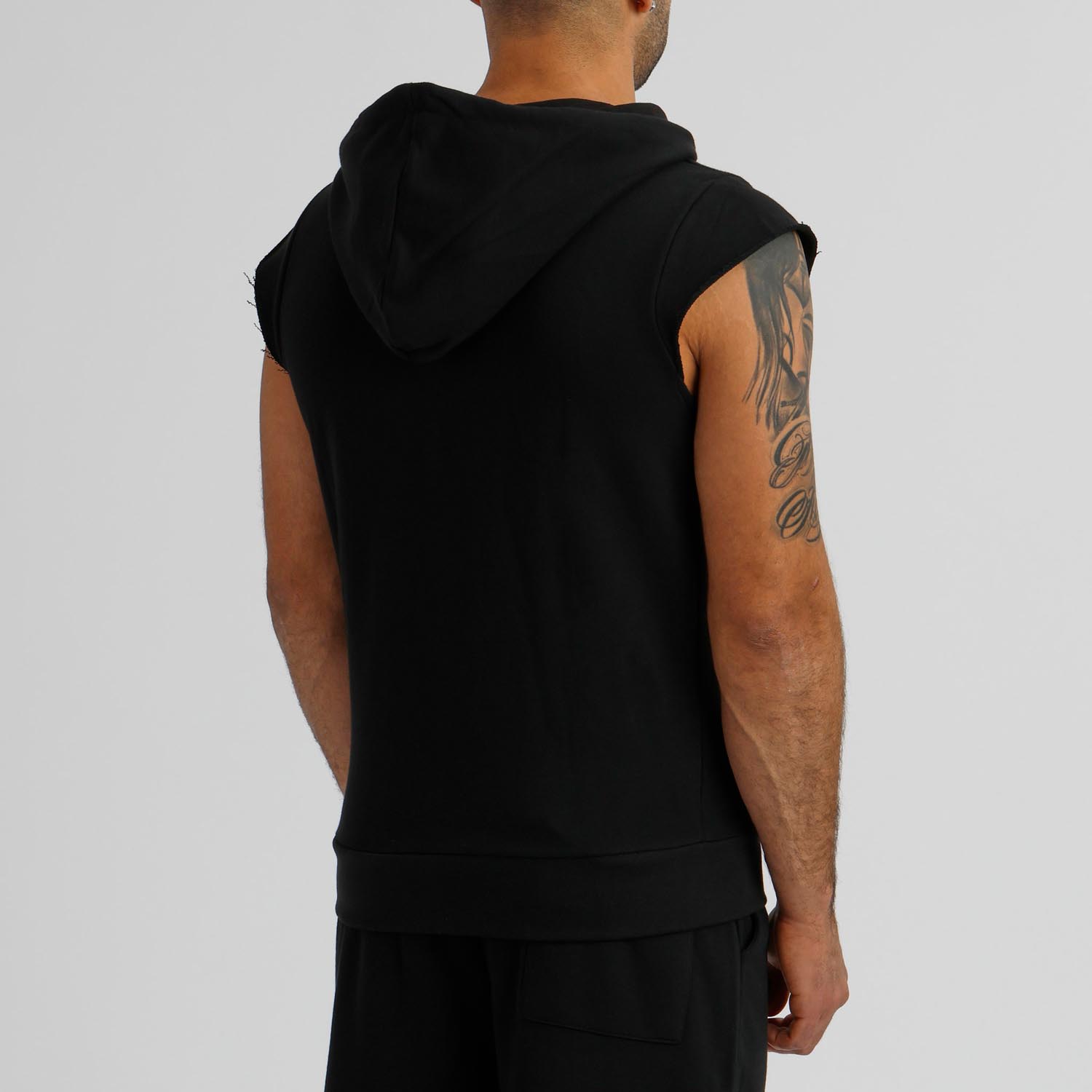 LEONE Hoody Sleeveless, Boxing, black-white, XXL