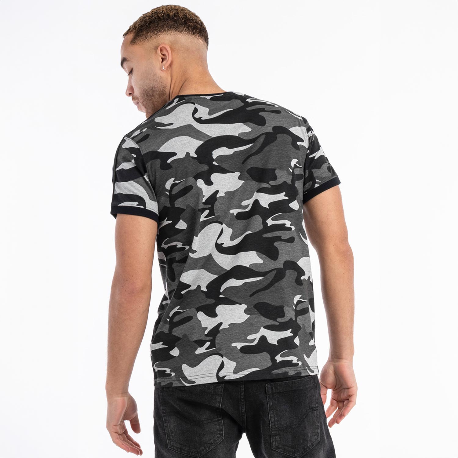 Lonsdale T-Shirt, Cregneash, camo grau, M