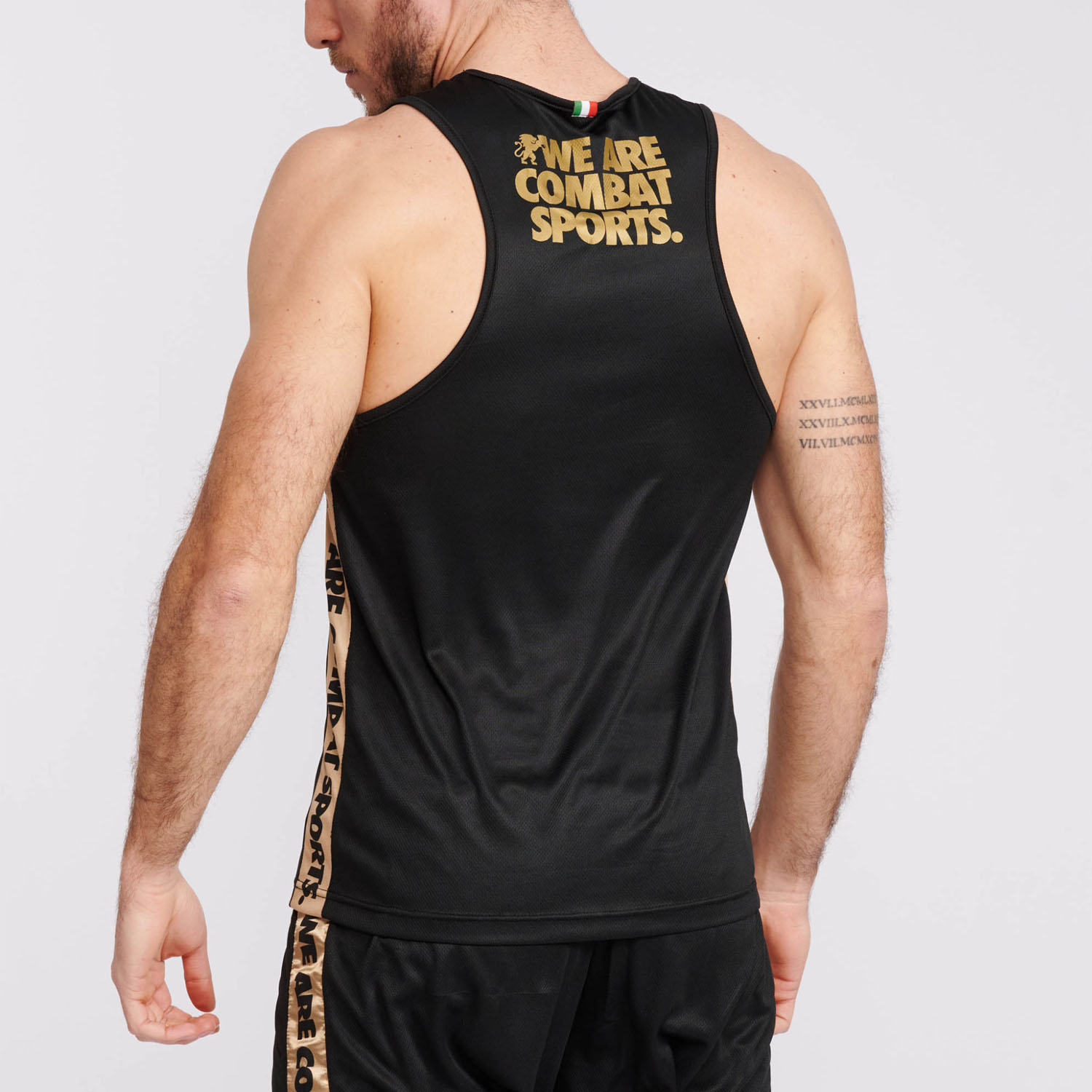 LEONE Fitness T-Shirt, DNA, ABX706, black-gold, M