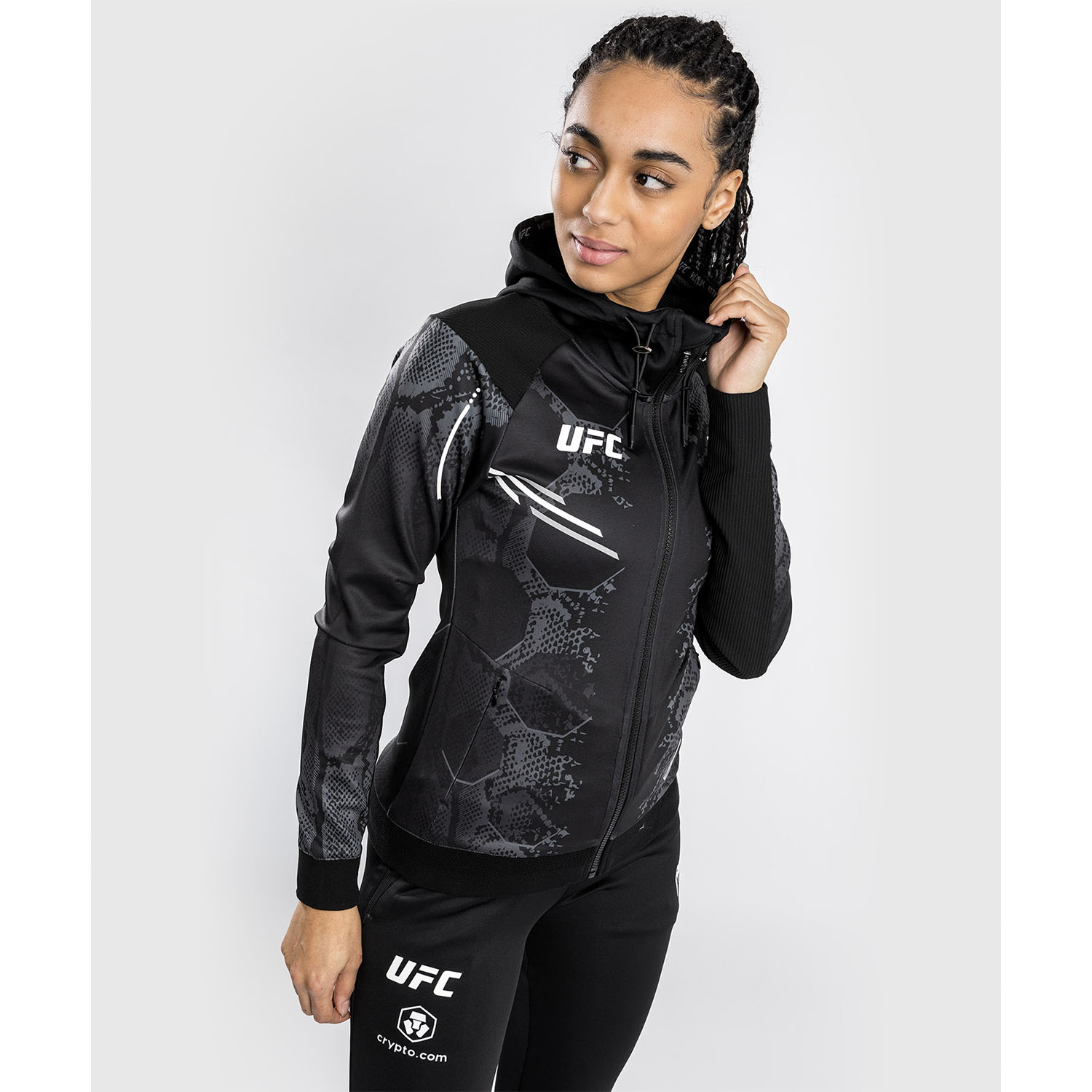 VENUM Zip Hoody, Damen, UFC Fight Night, Adrenaline, schwarz, S