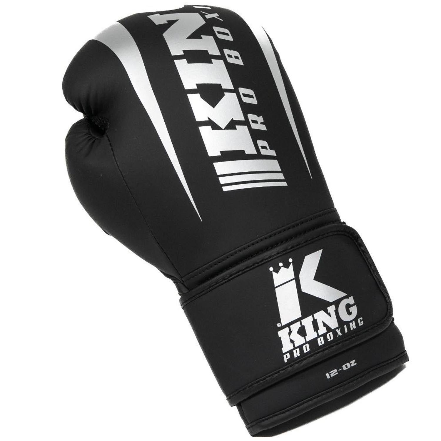 KING PRO BOXING Boxhandschuhe, Revo 7, schwarz-silber, 10 Oz